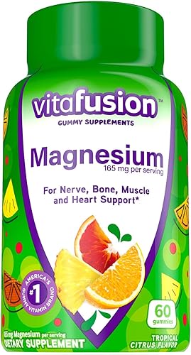Miniatura 2 de Vitafusion Suplemento de goma de magnesio, 60 unidades y vitaminas gomosas omega-3, sabor a limonada de bayas, vitaminas para la salud del corazón
