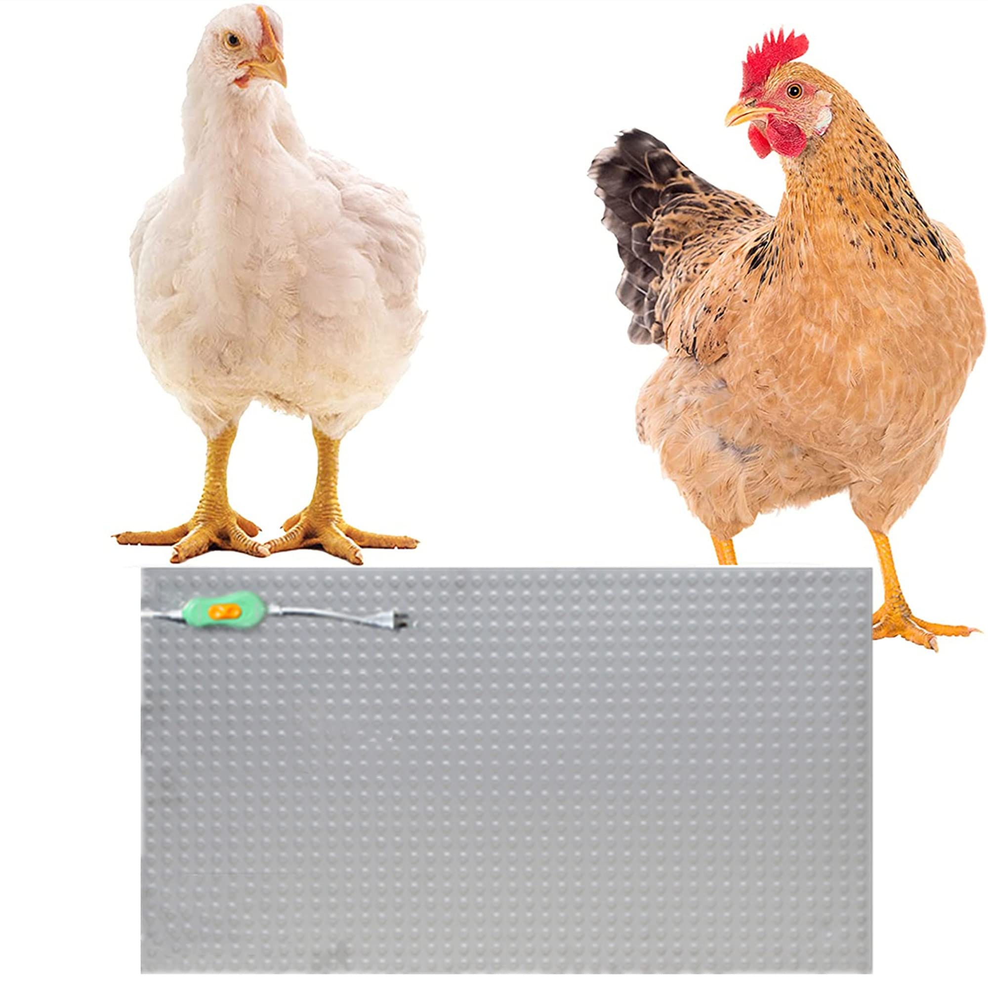 Almohadilla calefactora para gallinero, alfombrilla calefactora para criadores, 3 modos de calefacción, diseño cálido instantáneo e impermeable, calentador de jaula para mascotas al aire libre, panel