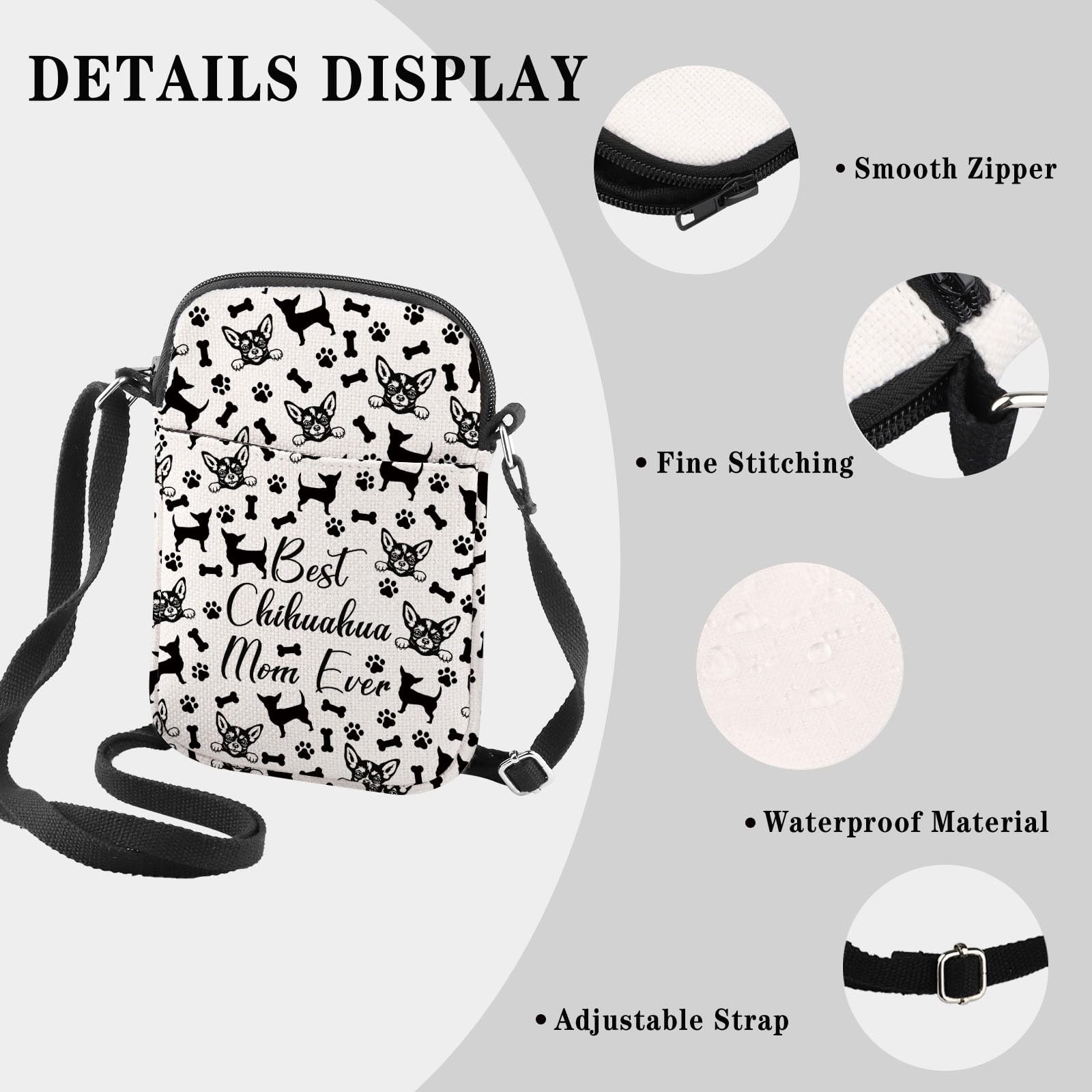 Chihuahua Mom Gift Chihuahua Owner Gift Best Chihuahua Mom Ever Chihuahua Gift Makeup Bag Animal Dog Lover Gift (Chihuahua Mom CR EU) - Image 3