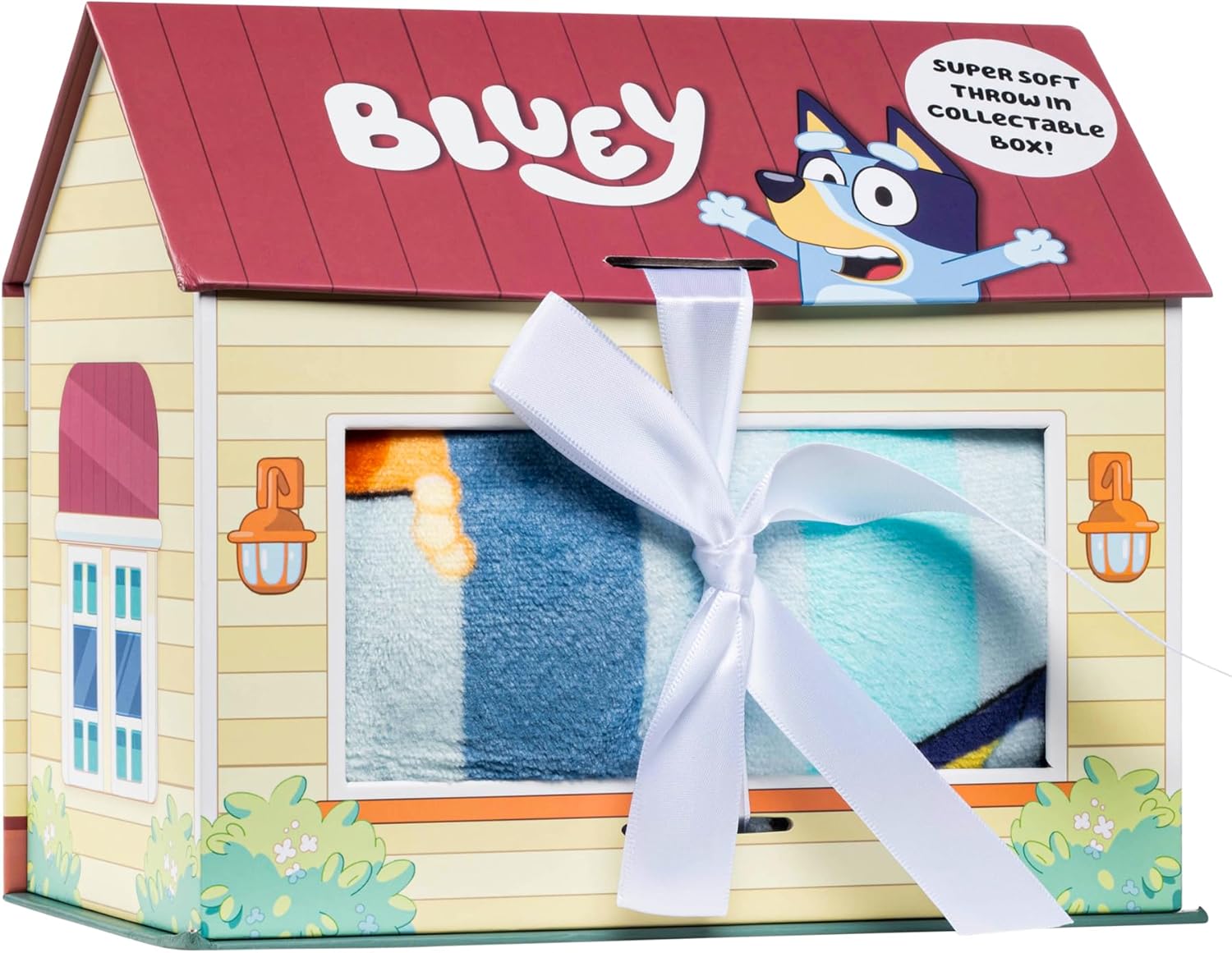 Jay Franco Bluey Throw Blanket with Gift Box - Throw Measures 46 x 60 Inches – Super Soft Special Edition Fleece Bedding