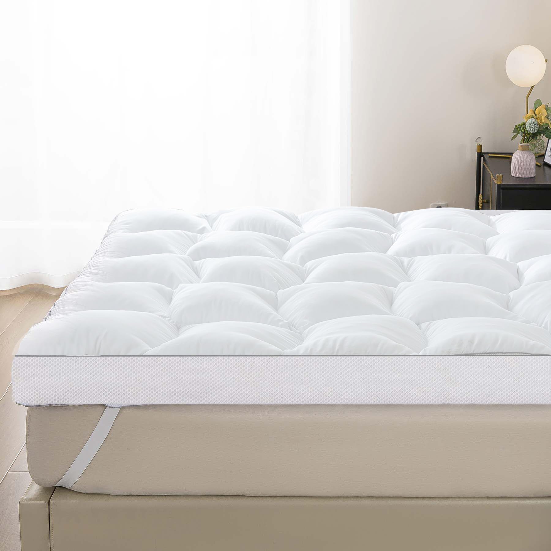 SHOUREN Memory Foam Mattress Topper Queen Extra Soft Pillow Top Bed Topper for Back Pain Relief Fluffy Shredded