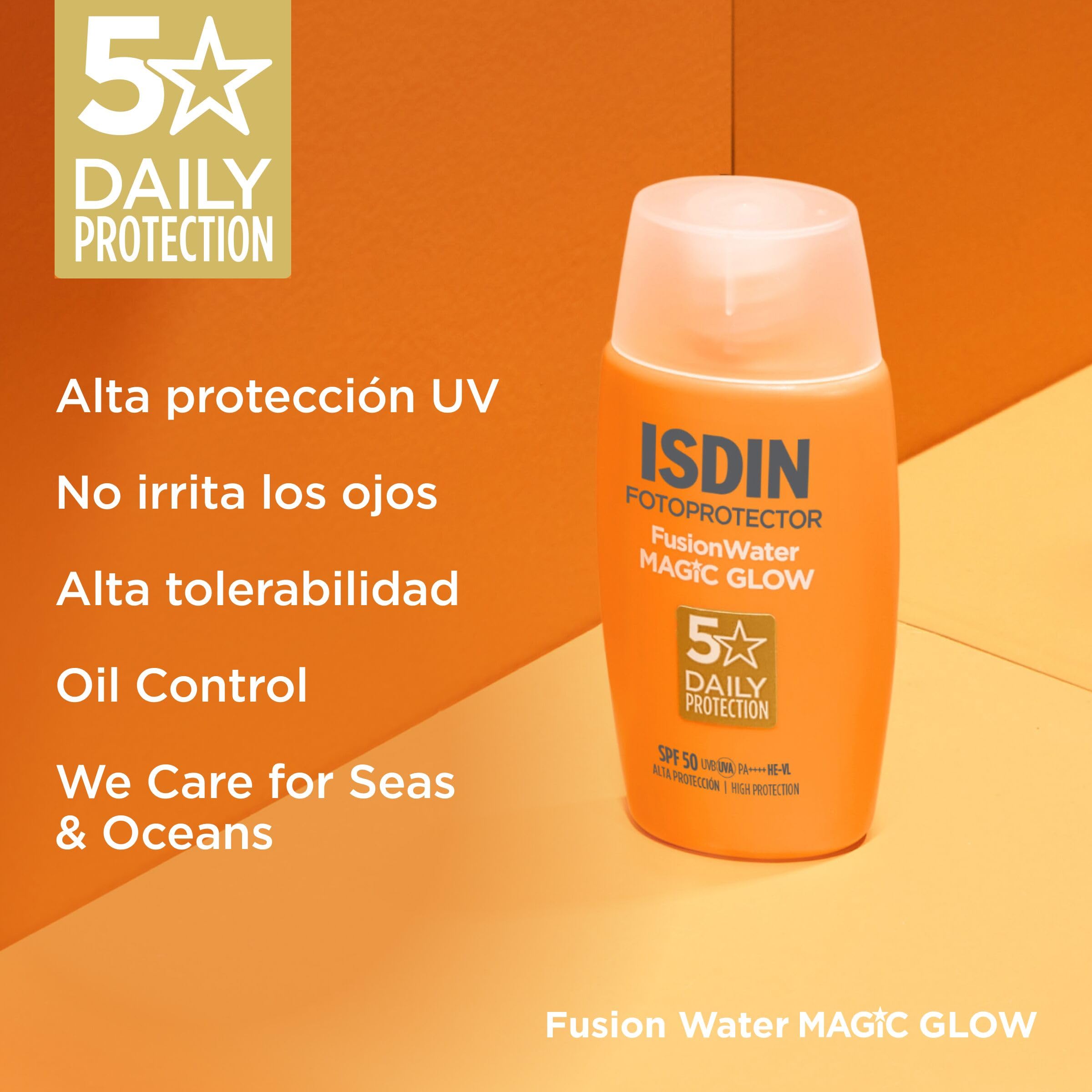 ISDIN Fusion Water MAGIC Glow SPF 50 50ML- Protector solar facial con efecto Glow