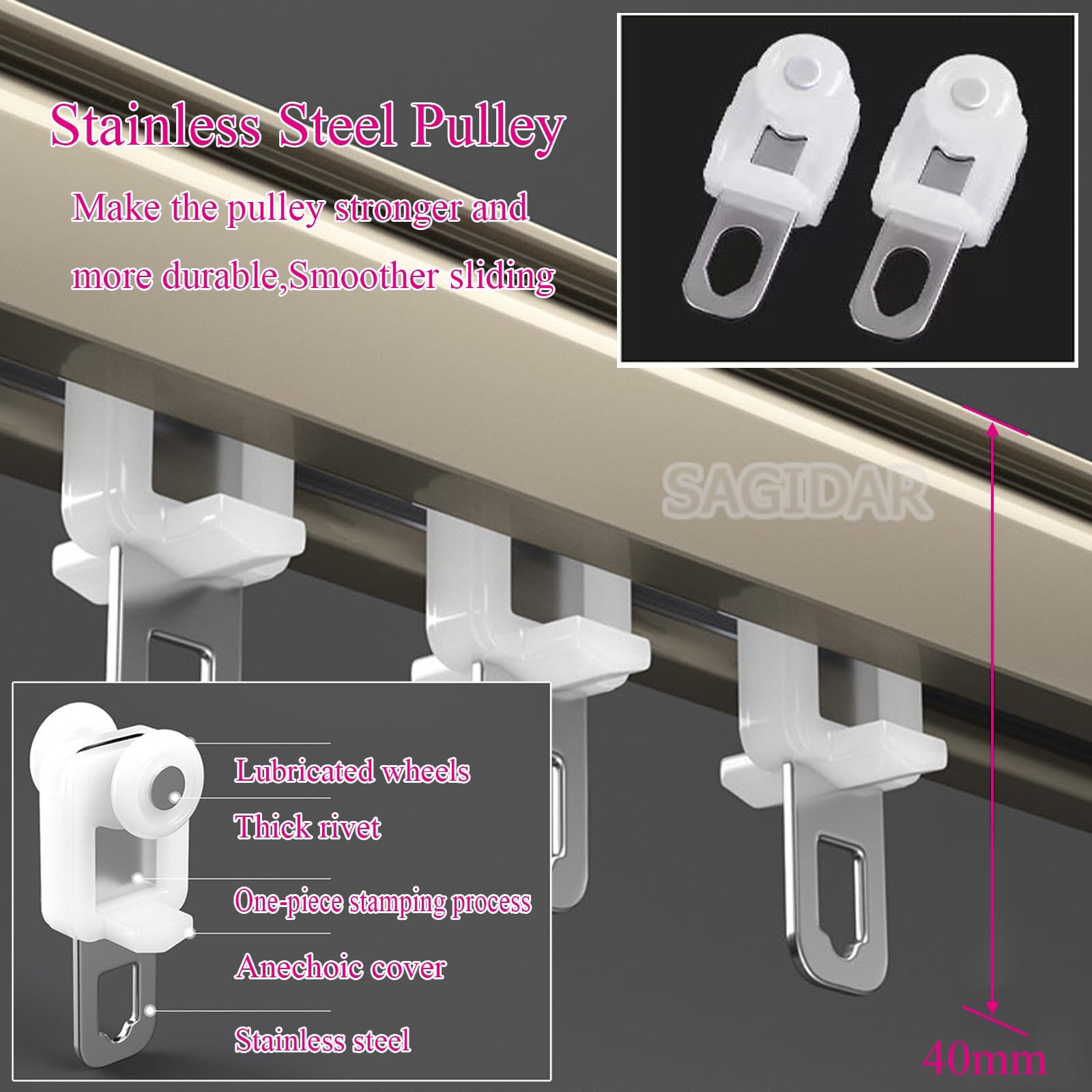 Przesuwny wałek do zasłon do przegród pomieszczeń, zasłon prysznicowych i drapowany aluminiowy karnisz w kolorze czarnym/białym, złotym, wszechstronne i stylowe rozwiązanie do obróbki okien