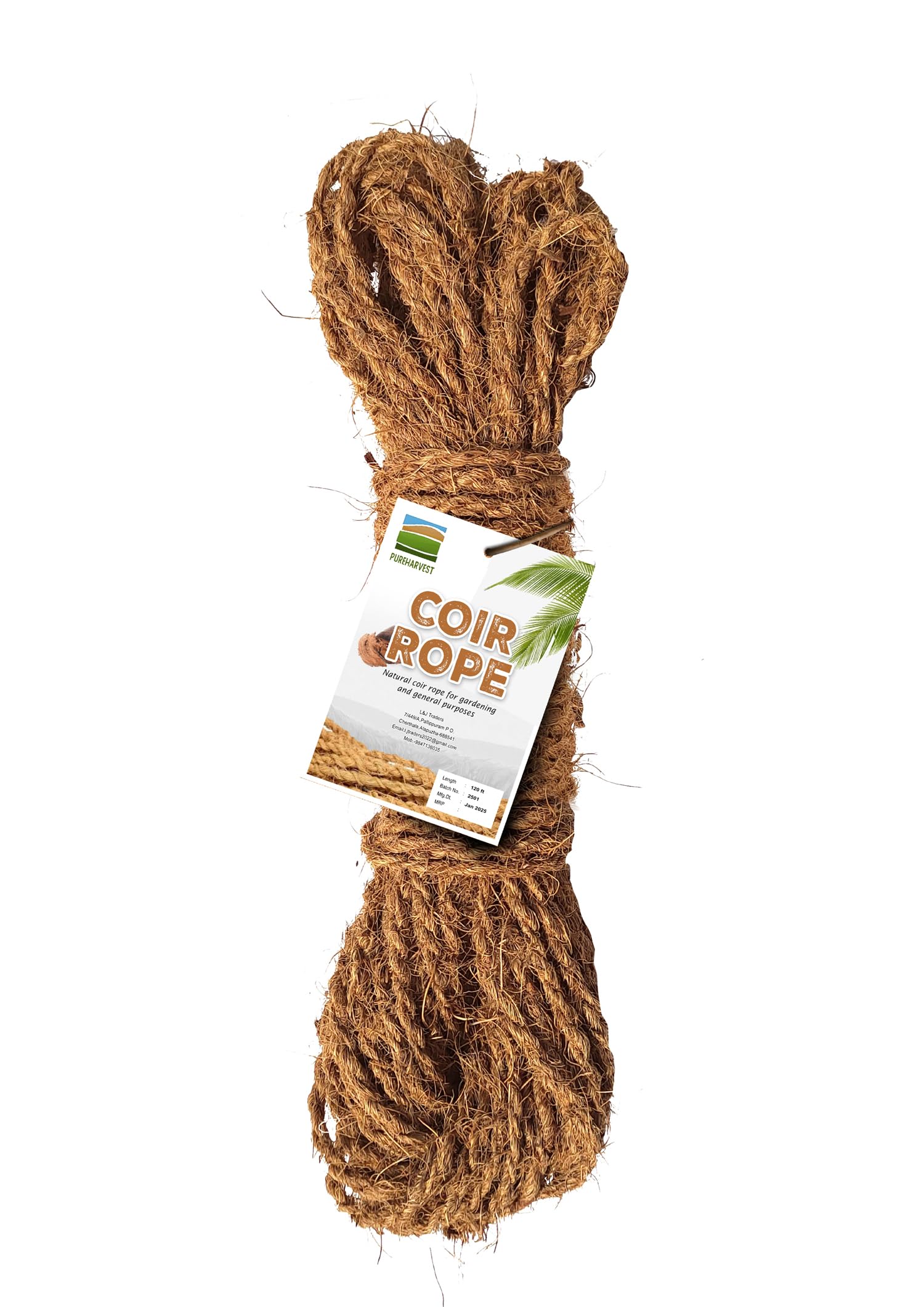 PureHarvest Multi-Purpose Coconut Fiber Coir Rope for Garden, Plant Hangers, Climbers, Plant Support, and Craft Projects (120 Feet)-image-24