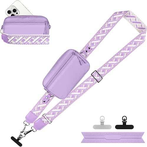 Miniatura 42 de Correa para teléfono con clip y correa cruzada para cartera, cordón ajustable para teléfono con cartera, Negro, Mediana Negro,negro, rojo (Black