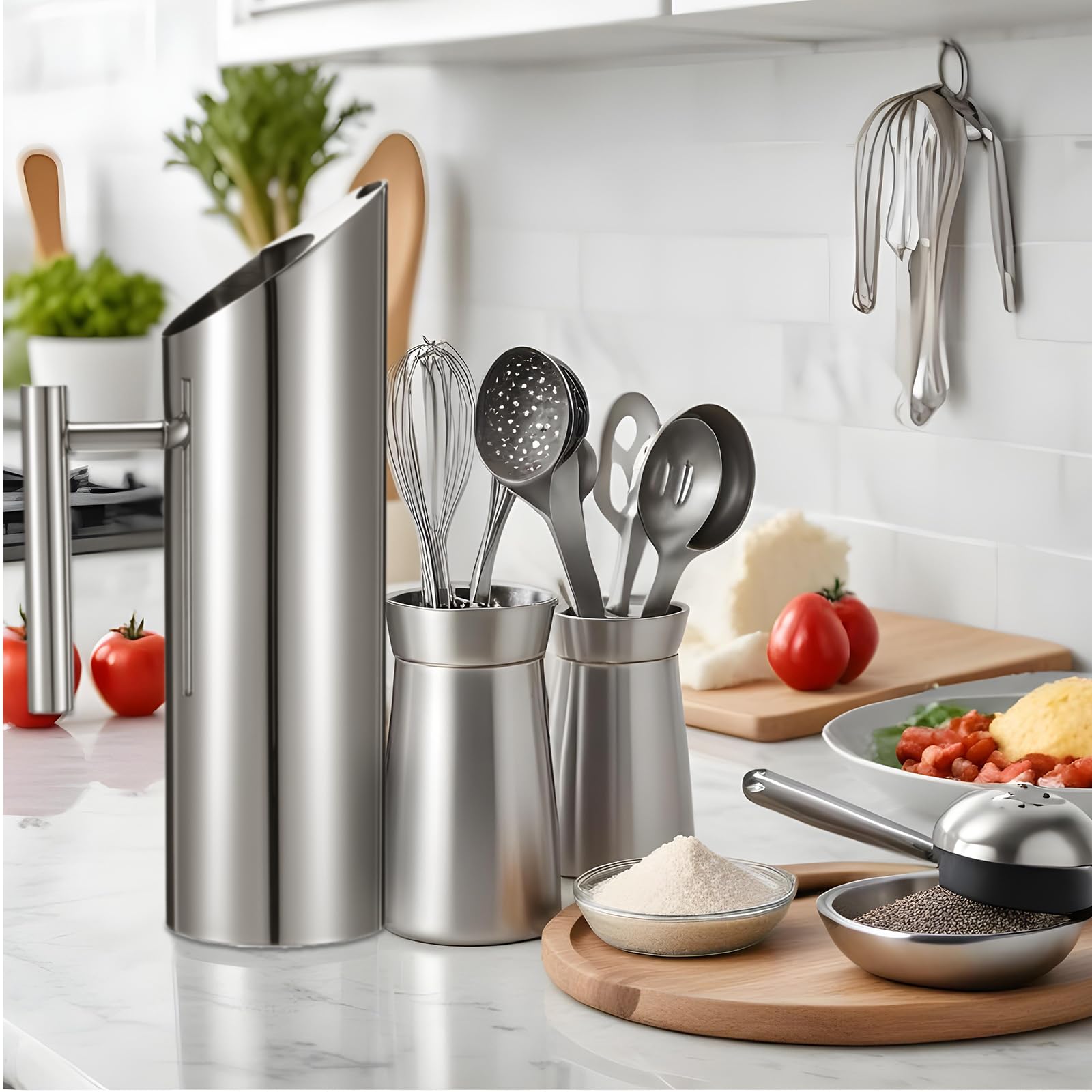 Amazon.com: Stainless Steel Water Pitcher, 53oz/1.5L Modern Metal