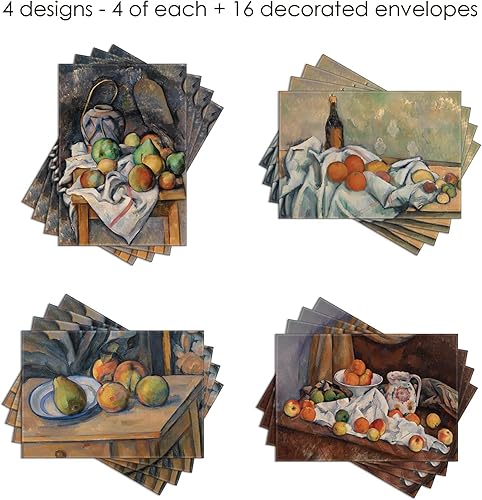 Miniatura 3 de Raincaper Fine Art - Tarjetas de felicitación de papel de 5 x 7 pulgadas con sobres decorativos, caja de regalo, juego de 16 cartulina de 300 GSM