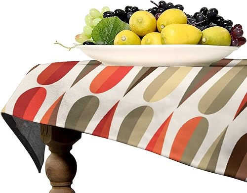 Miniatura 761 de Mantel floral hippie, diseño retro de los años 70, naranja, rosa, azul, floral, bohemio, estampado estético de margaritas, para fiesta, picnic