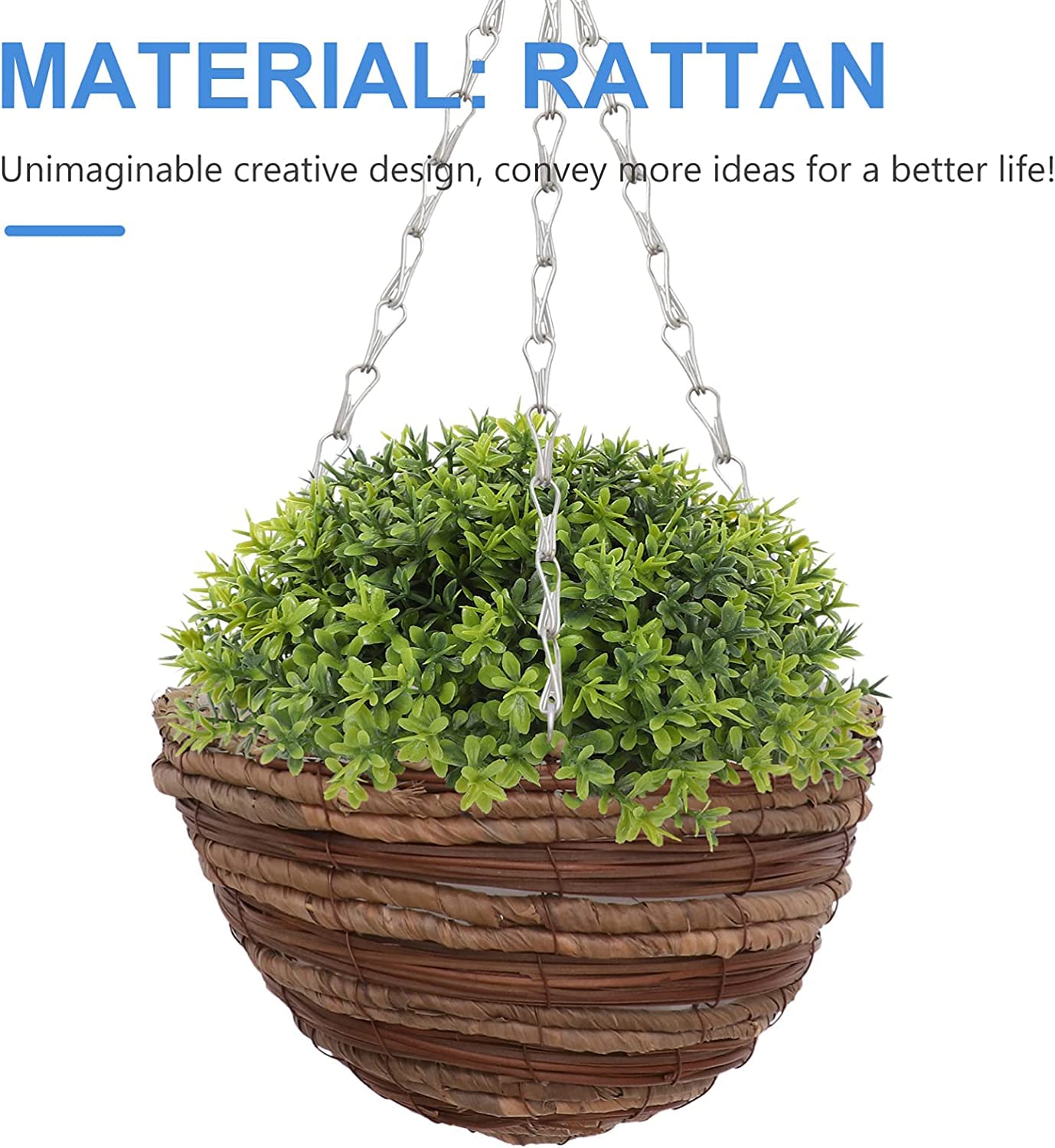 Fioriera sospesa per balcone Fioriere sospese 2 pezzi Cesto di fiori in rattan Cesto per fioriera sospesa Cesto per fioriera intrecciato a mano