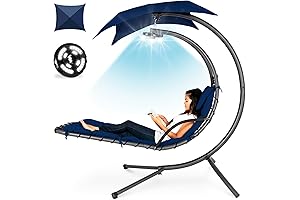 Best Choice Products: Hanging LED Chaise Lounger Swing for Outdoor Relaxation