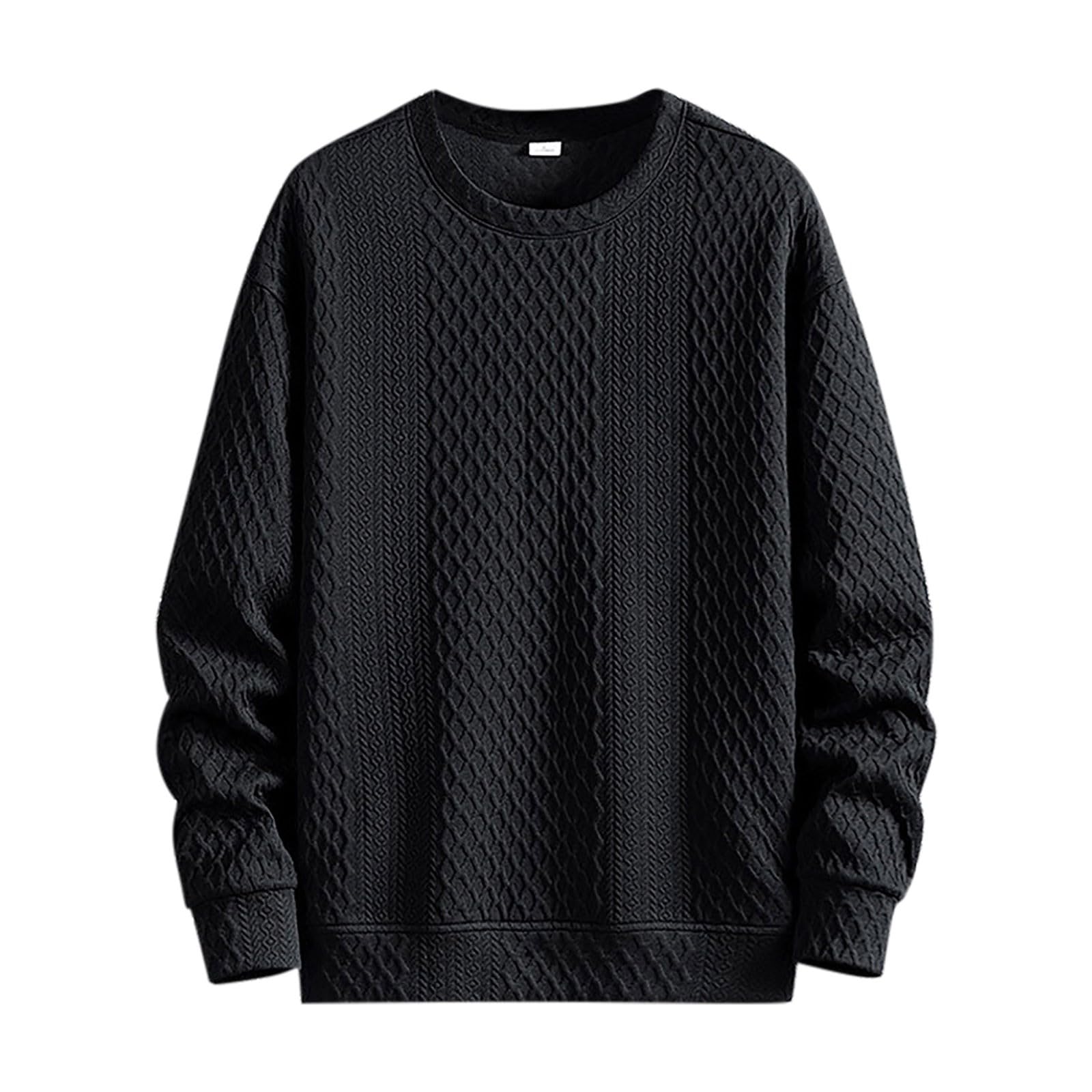 Mens Polo Neck Sweatshirts Long Sleeve Casual Pullover Sweatshirt Solid Color Winter Warm Jumper Top Smart Casual Zip Up Knitted Sweater Regular Fit Jumpers Poloshirt Knitwear