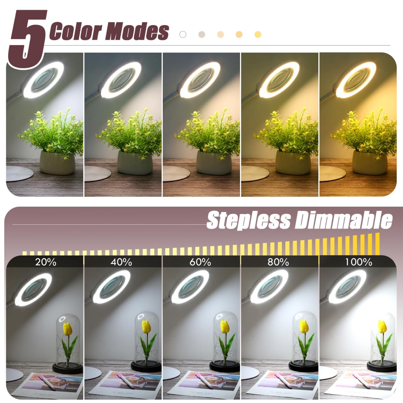 Lampada da scrivania a LED per casa, ufficio, colore bianco