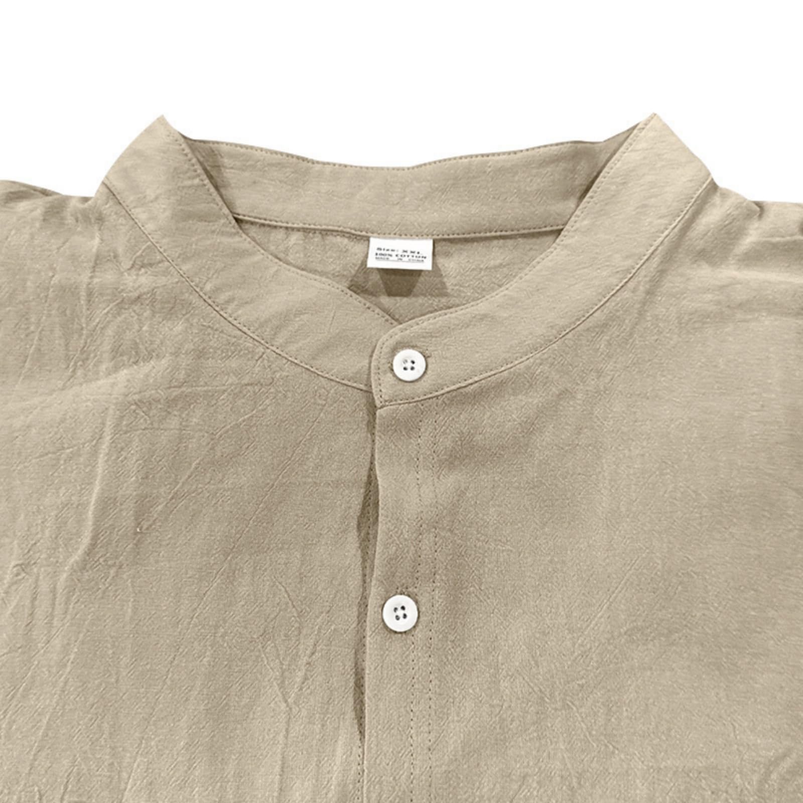 Generico Tuta Uomo Estiva Lino Tinte Unite Camicia Bottoni Manica Lunga E Pantaloni Abbigliamento Uomo Completo Unico Morbido Elasticizzati Set Spiaggia Lavoro Viaggi
