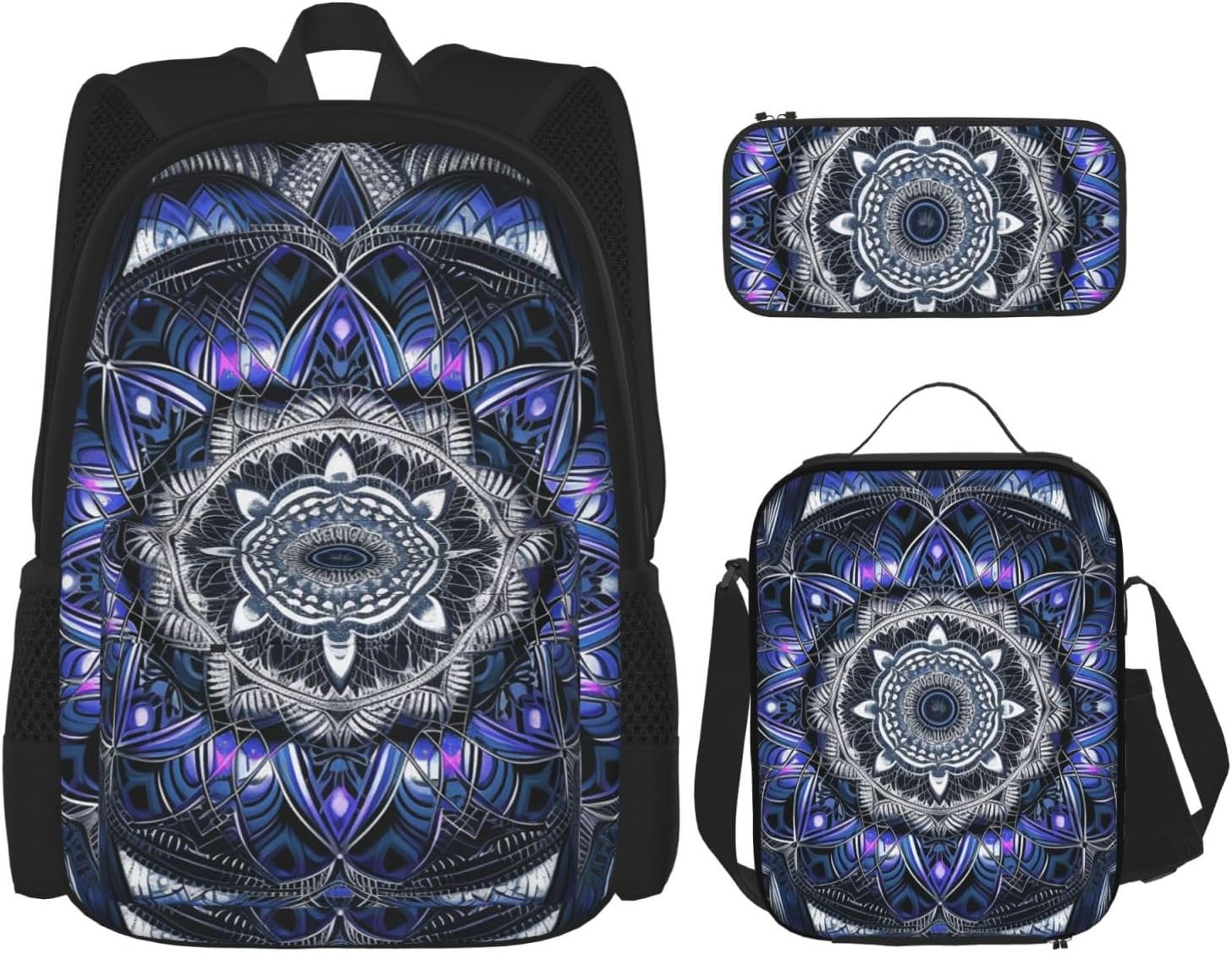3 in1 Travel Laptop Backpack with Lunch Bag and Pencil Case Casual Daypack