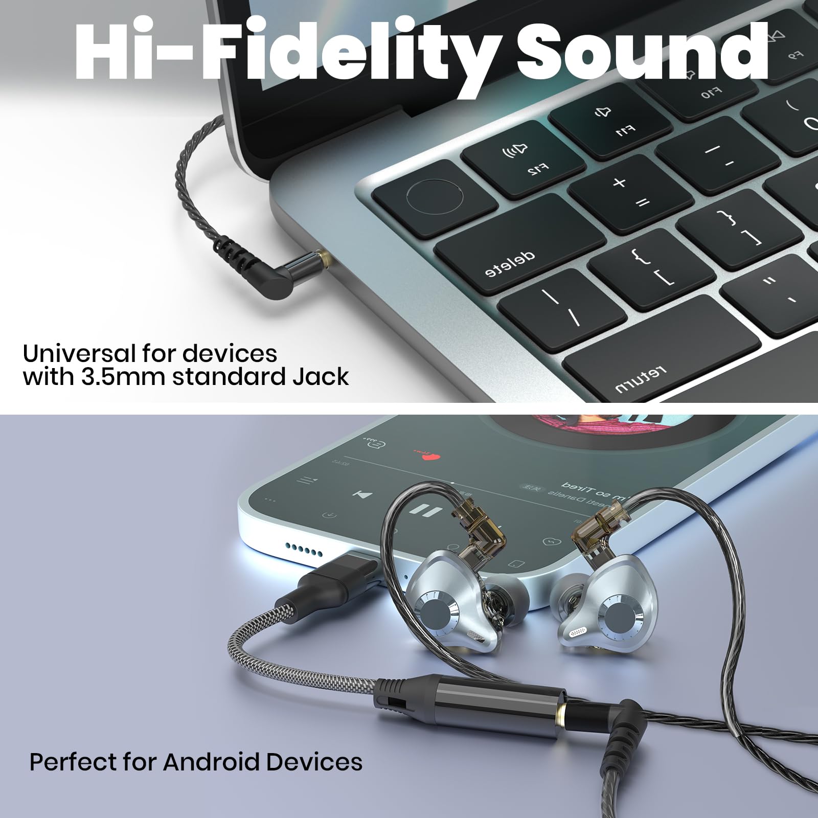 Cuffie intrauricolari per monitor, HiFi IEM, auricolari da gioco cablati confortevoli, isolamento acustico profondo dei bassi, cavo staccabile a 2 pin per musicisti cantanti e batteristi