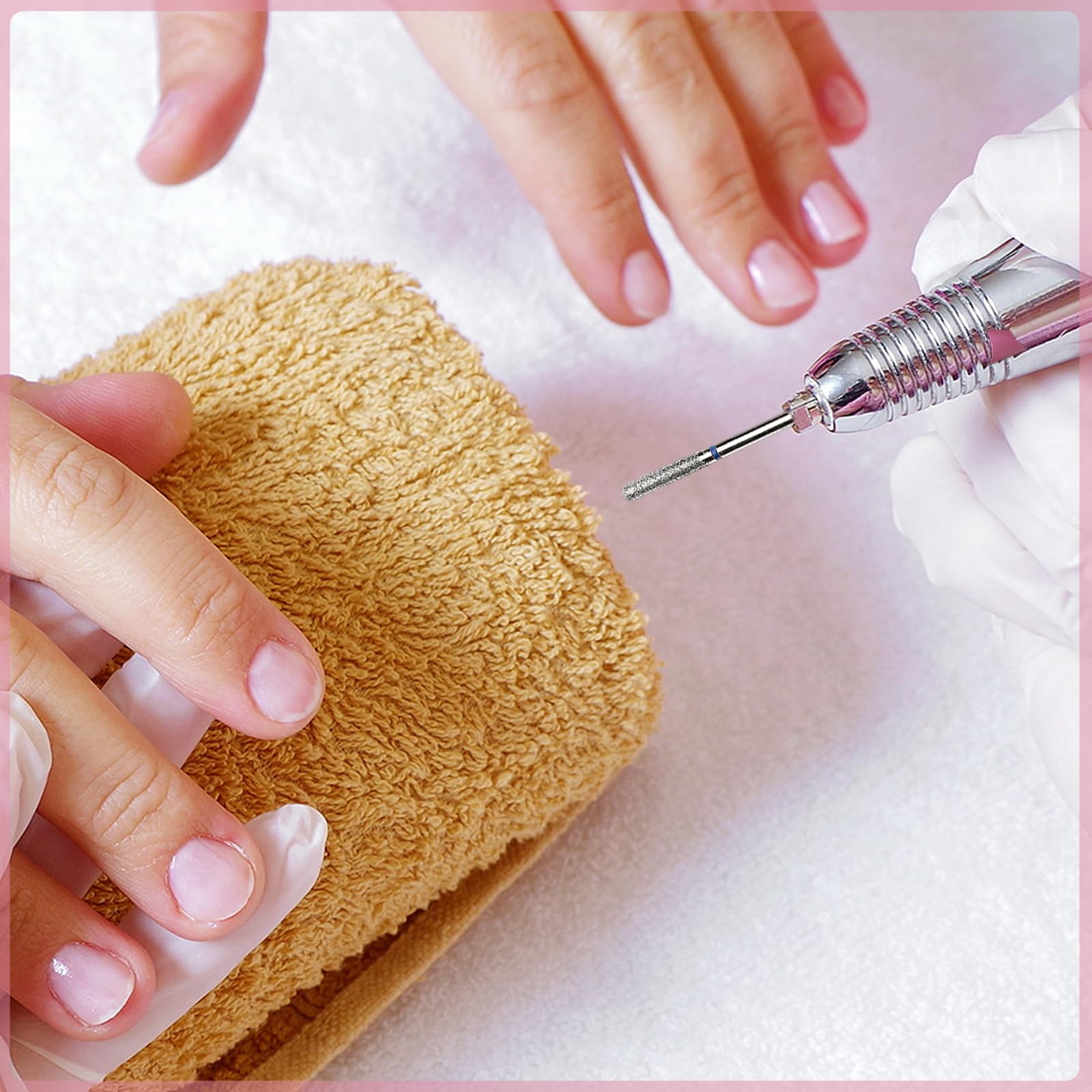 Juego de brocas de uñas de diamante de seguridad profesional, brocas de cutícula de carburo de 3/32 pulgadas para manicura y pedicura eléctricas, 30 piezas 8