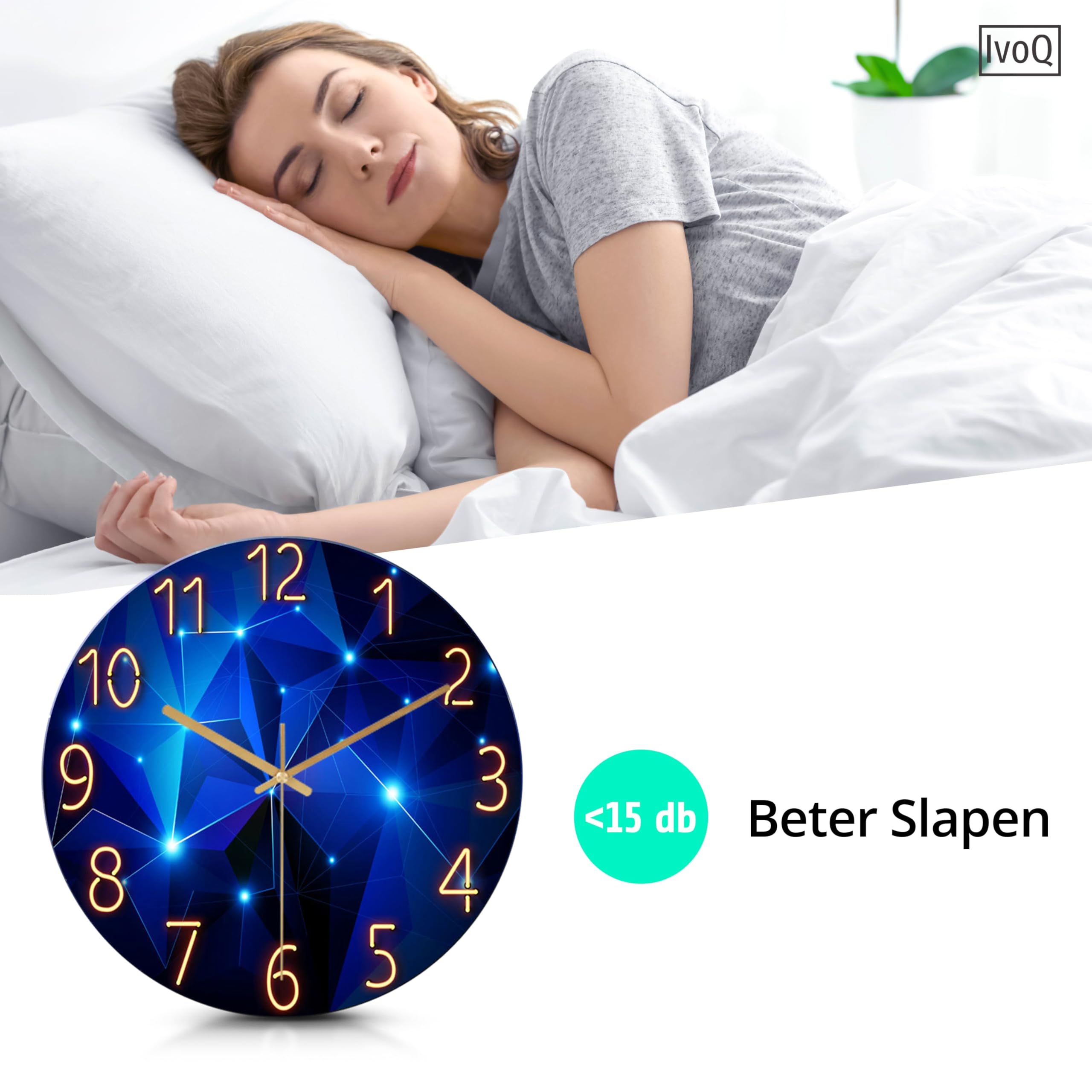 cichy zegar ścienny - 30 cm - stylowy i uspokajający niebieski design