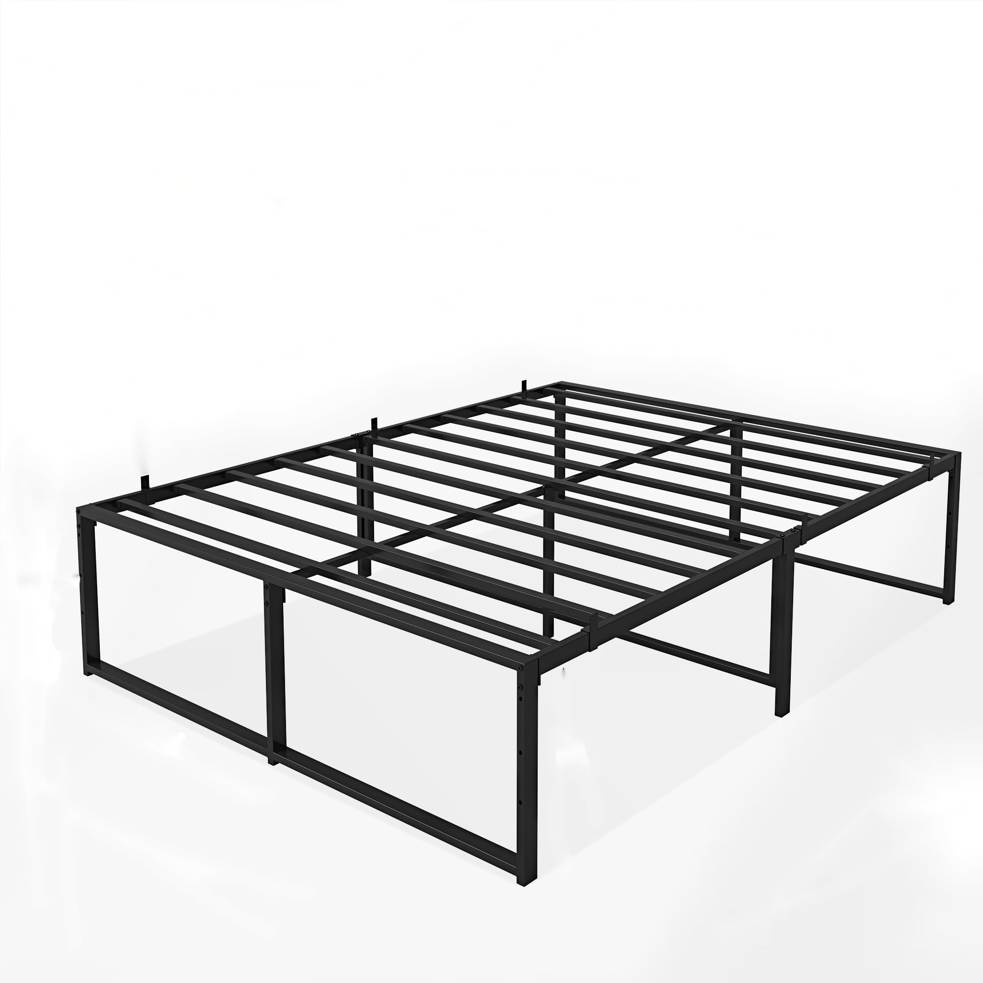 Twin Size Bed Frame,Flat Iron Bed with Integral Support Legs, Durable Platform Bed Frame, No Box Spring Needed, Easy to Assemble, Heavy Duty Frame Bed Mattress Foundation, 12.6”H x 77”W x 38.4”D