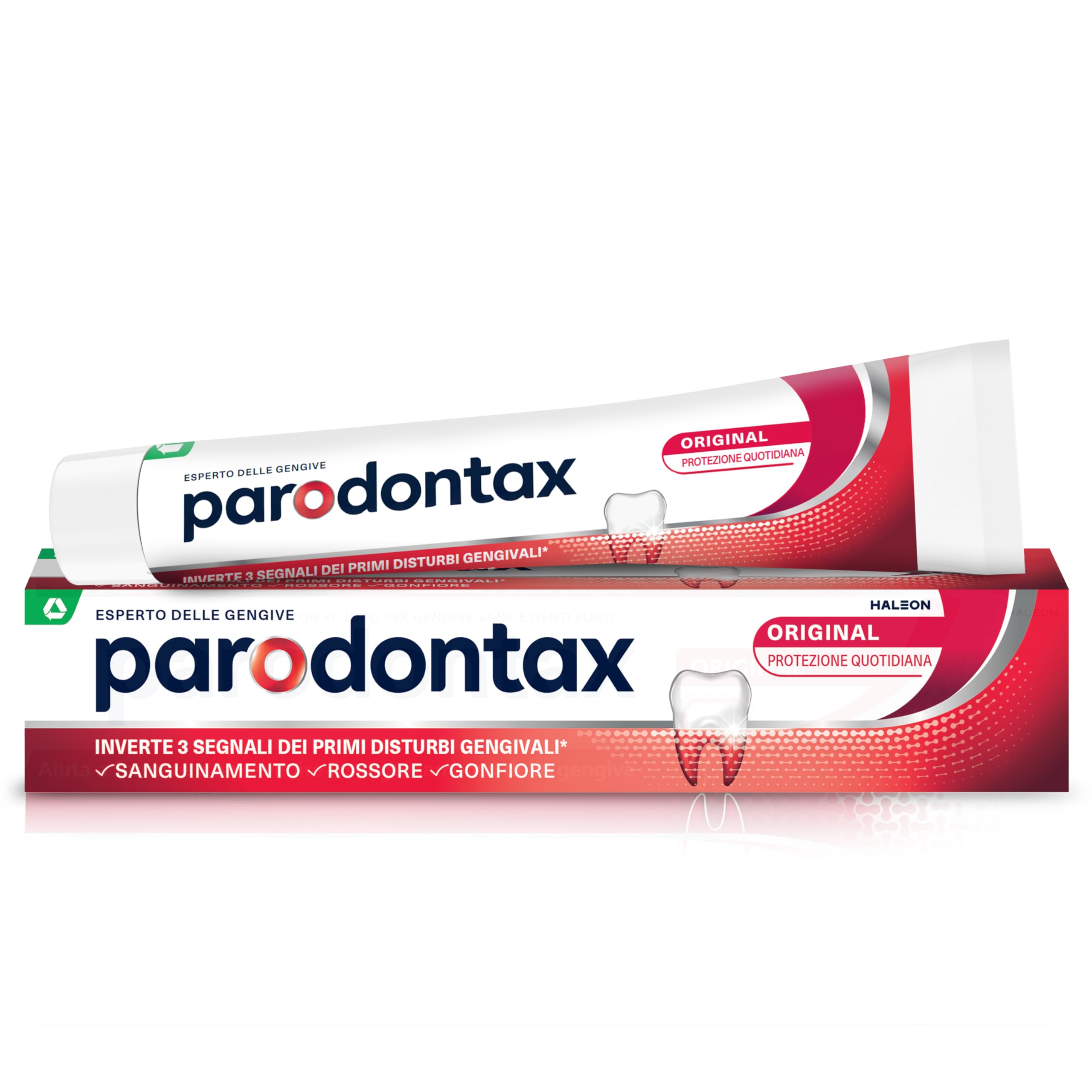 Parodontax Dentifricio Original, per Gengive Sane e Denti Forti, Uso Quotidiano, Alito Fresco, Gusto Migliorato, 75ml