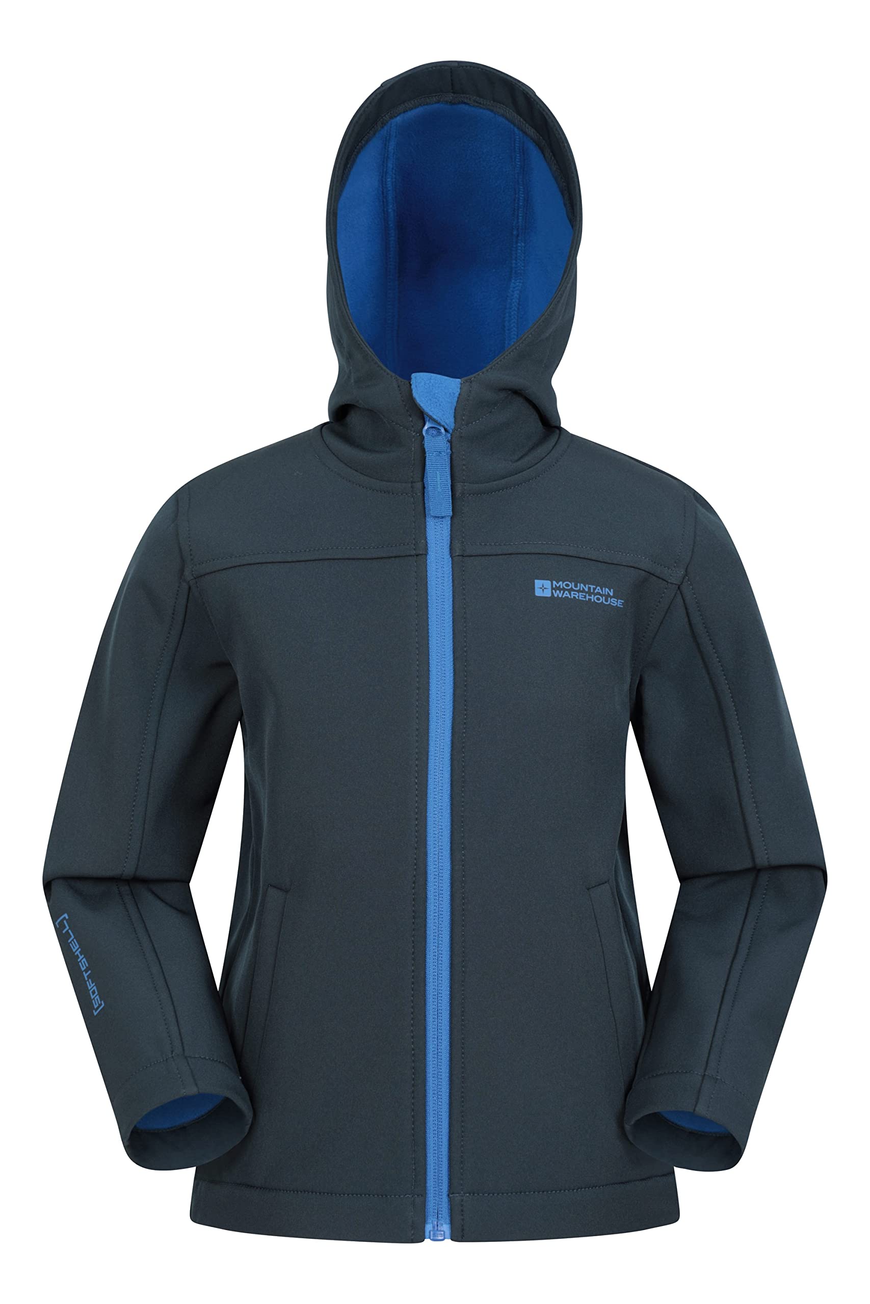 Mountain WarehouseExodus Kids Softshell Jacket -Wind Resistant Shell Navy 7-8 Years