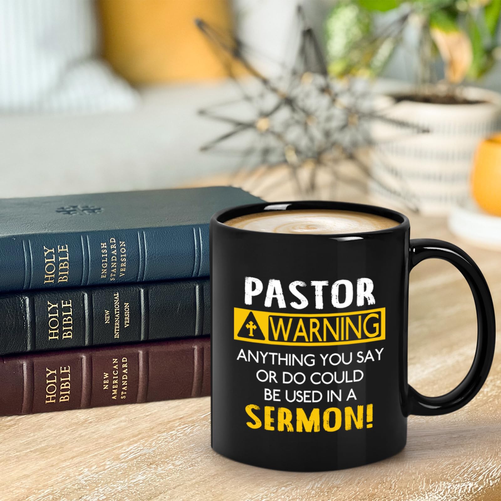 YHRJWN - Pastor Appreciation Mug, Religious Gifts for Men, Unique Christian Gifts for Birthday, Christmas - 11 Oz Black