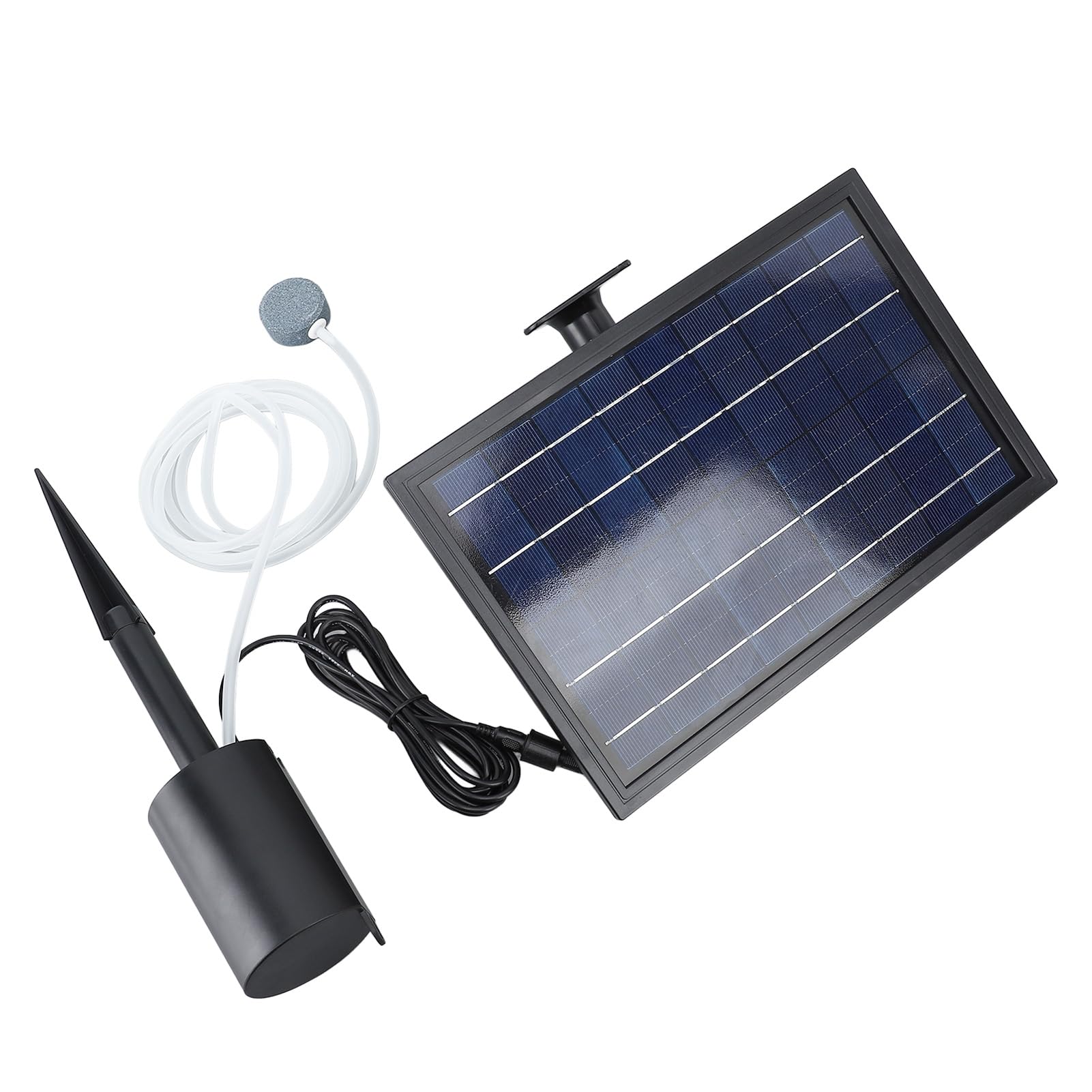 LiebeWH Pompes à Air Solaires à Oxygène 10 V 8 W pour étang à Poissons, Aérateur ABS Réglable avec Batterie 2400 MAh, étanche IP64 pour Réservoir de Stockage d'aquarium Hydroponique