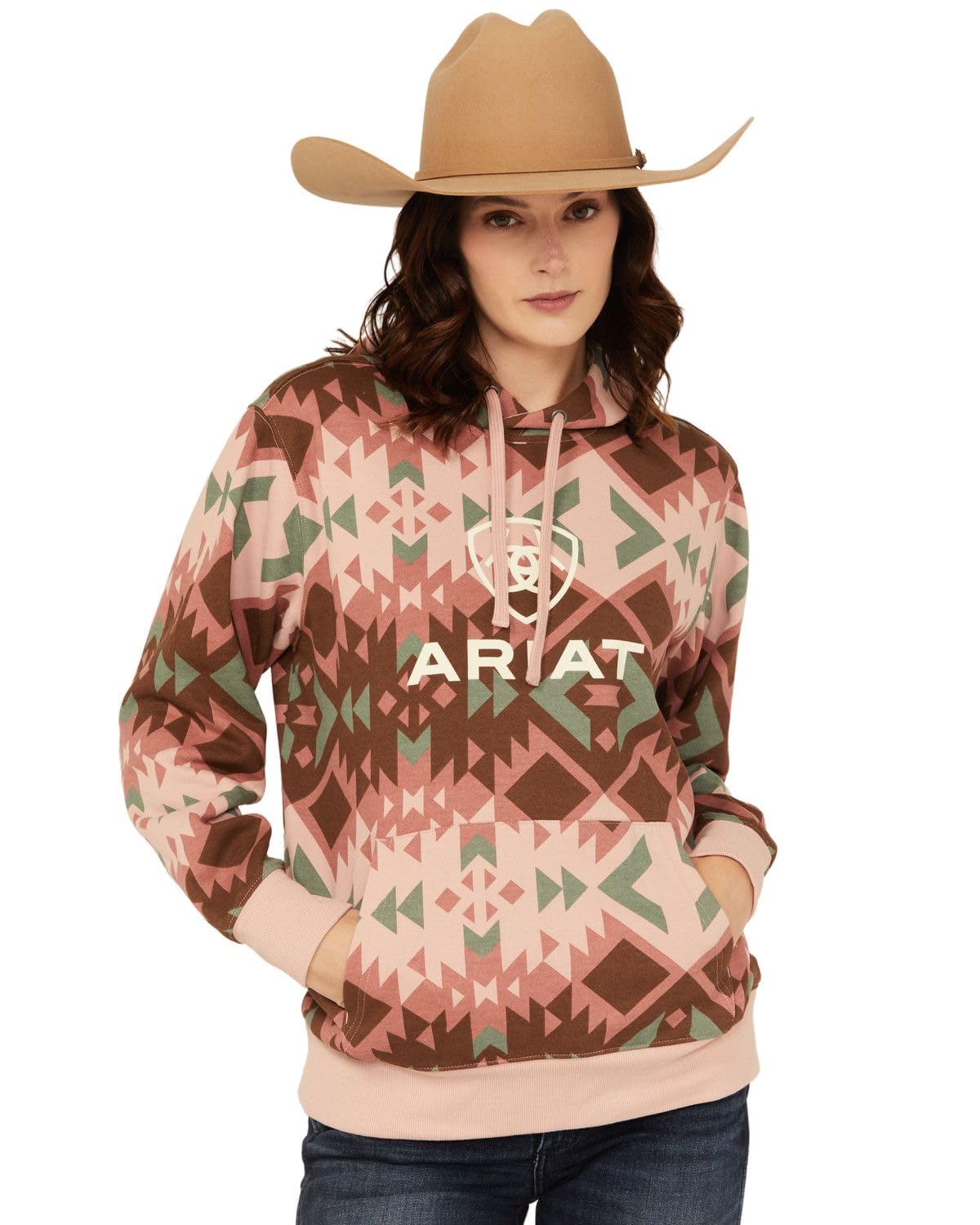 ARIAT Women's Southwestern Print Logo Hoodie