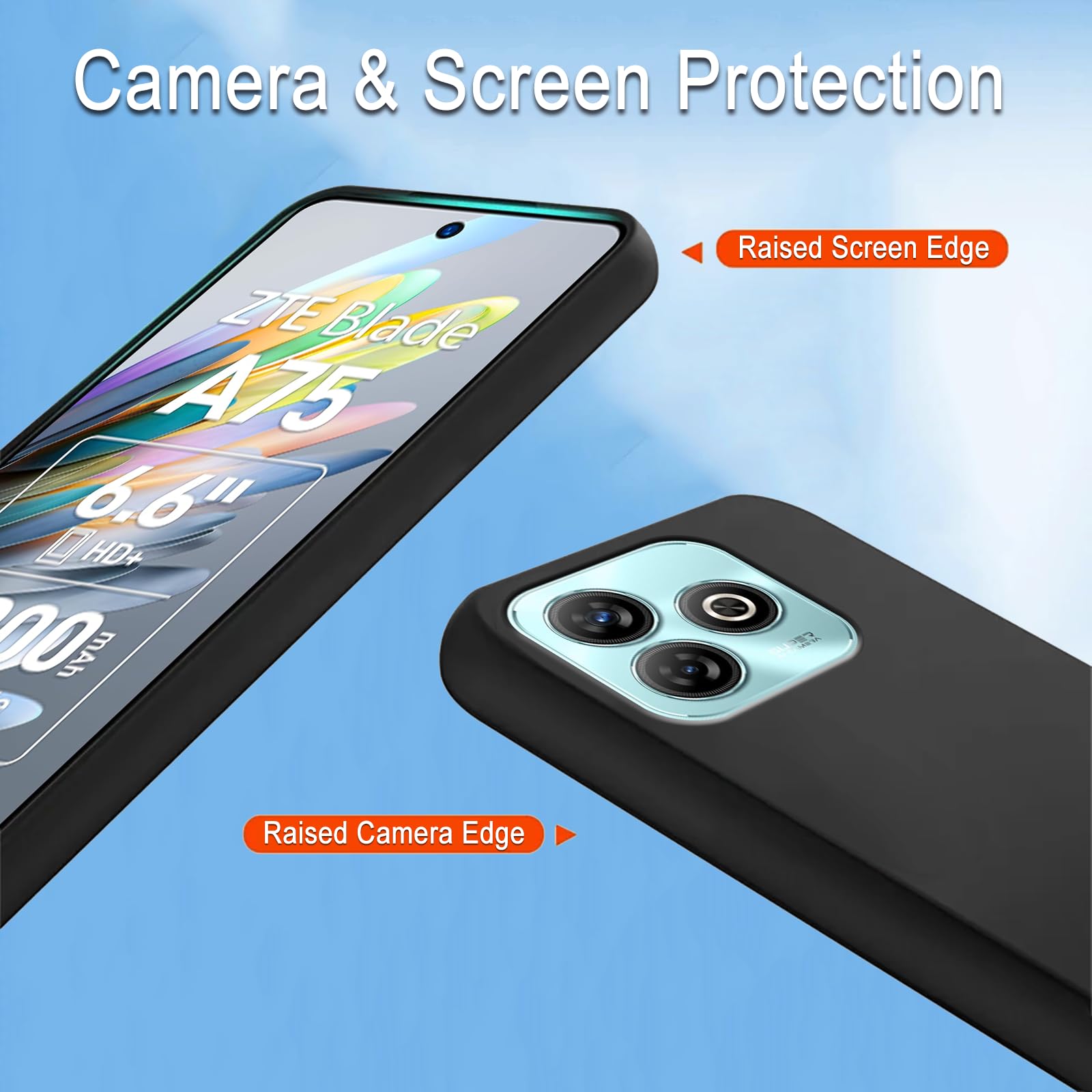 Cover Compatibile con Zte Blade A7S 2020 Custodia + Film Pellicola in Proteggi Schermo Silicone Morbido PC Protezione Case KB-SK