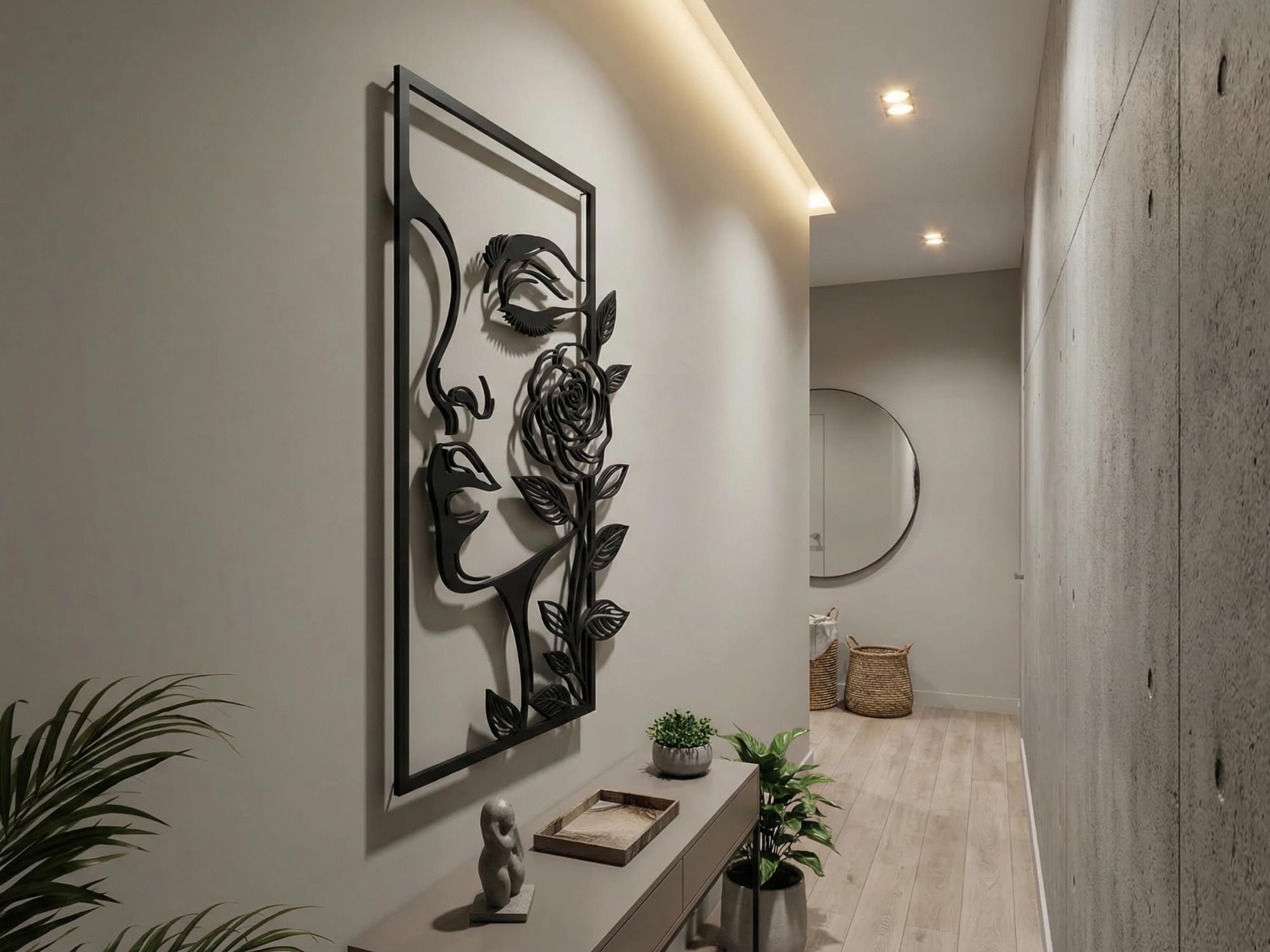VAILLA Silhouette Donna Quadri Moderni Soggiorno – Legno 3D Cucina Casa