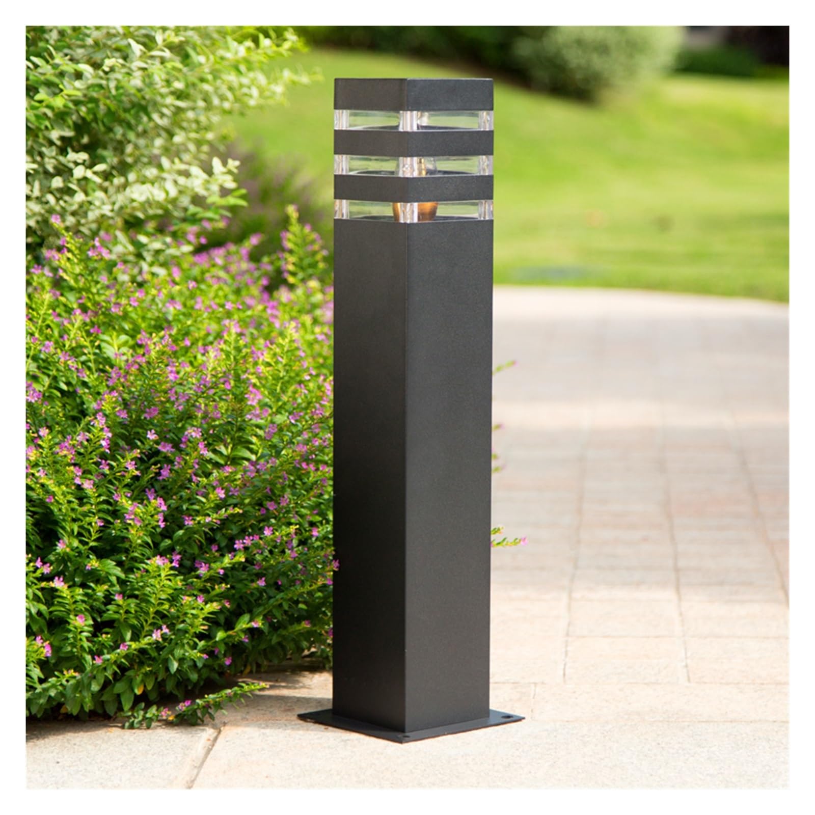 Zewnętrzna Aluminiowa Lampa LED Do Trawnika Domowa Ogrodowa Uliczna Wodoodporna Brama Jasne OśWietlenie