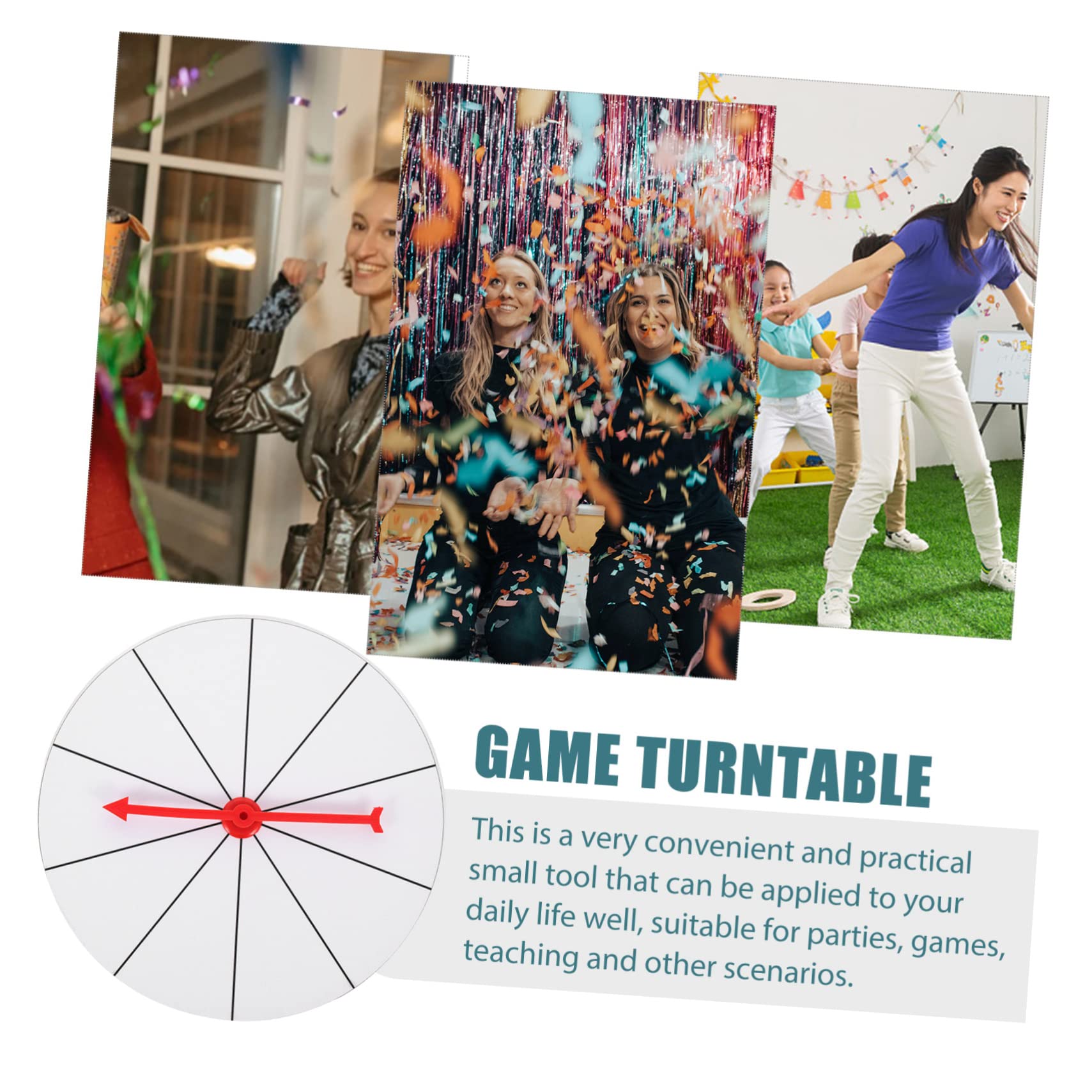 KOMBIUDA Hanging Prize Wheel 20cm Diameter Empty Wheel of Fortune DIY Party Game Prop