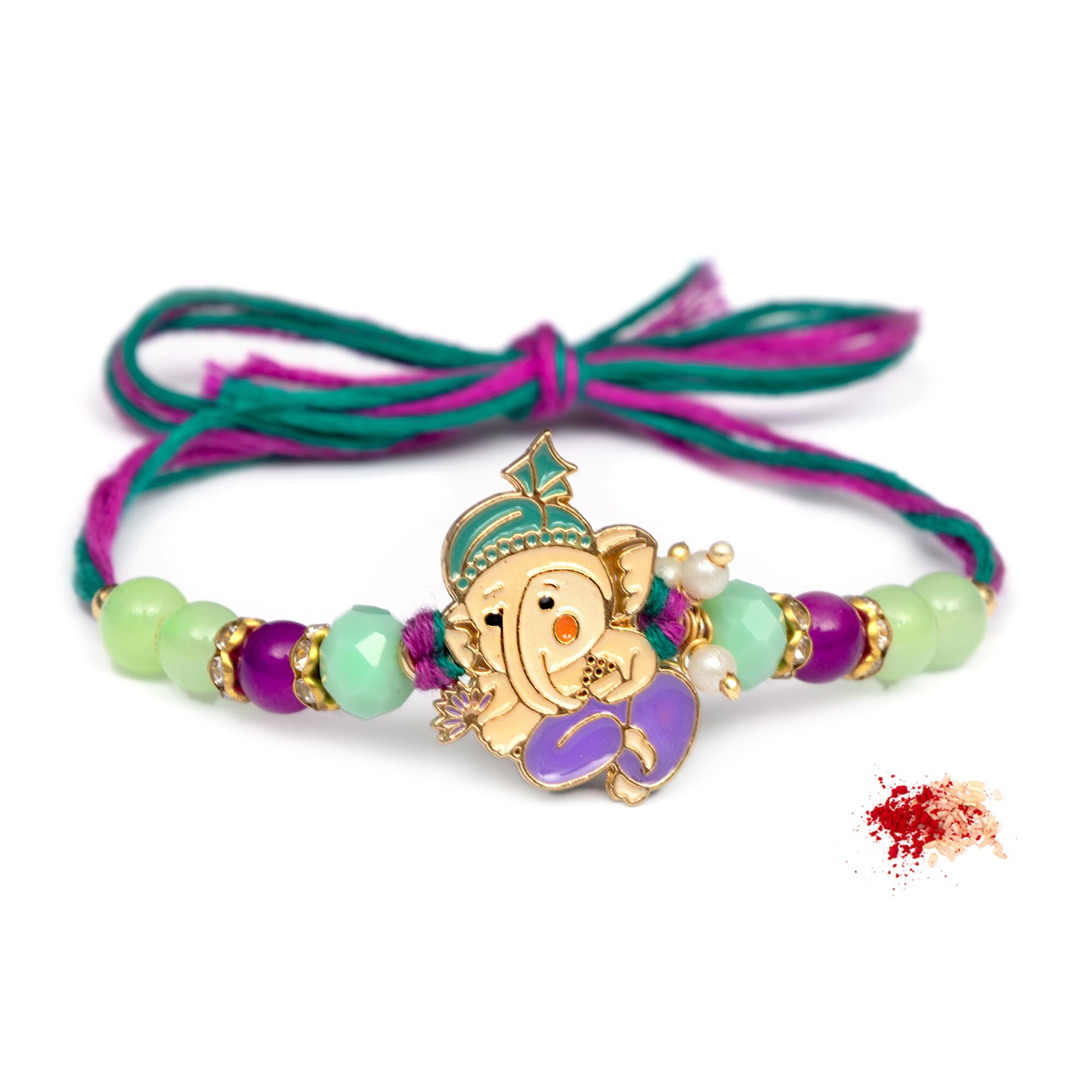 Rakhi/Band for Beloved Brother with Tilak Material & Greeting Card-image-14