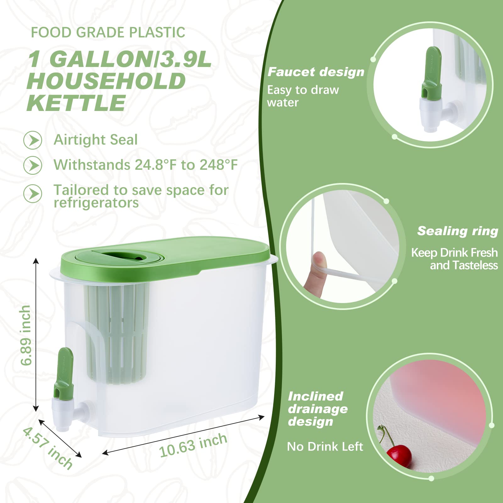 2 Stück kaltgebrühte Kaffeemaschine, 3.5 Liter, Kunststoff-Eiskaffeemaschine und 2 Filter-Ei, Getränkespender für Partys, kaltgebrühter Krug mit Zapfen, Wasser, Tee