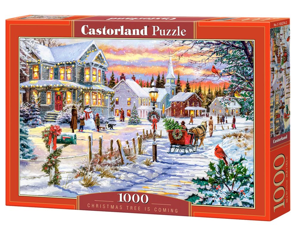CASTORLAND 1000 Piece Jigsaw Puzzles, Christmas Tree is Coming, Winter Scene, Vintage Puzzles, Adult Puzzle, Castorland C-105274-2