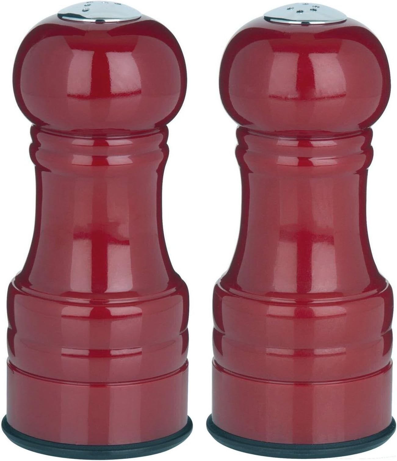 Trudeau Maison Century 4.5" Salt & Pepper Shaker Set - Dark Gloss Red