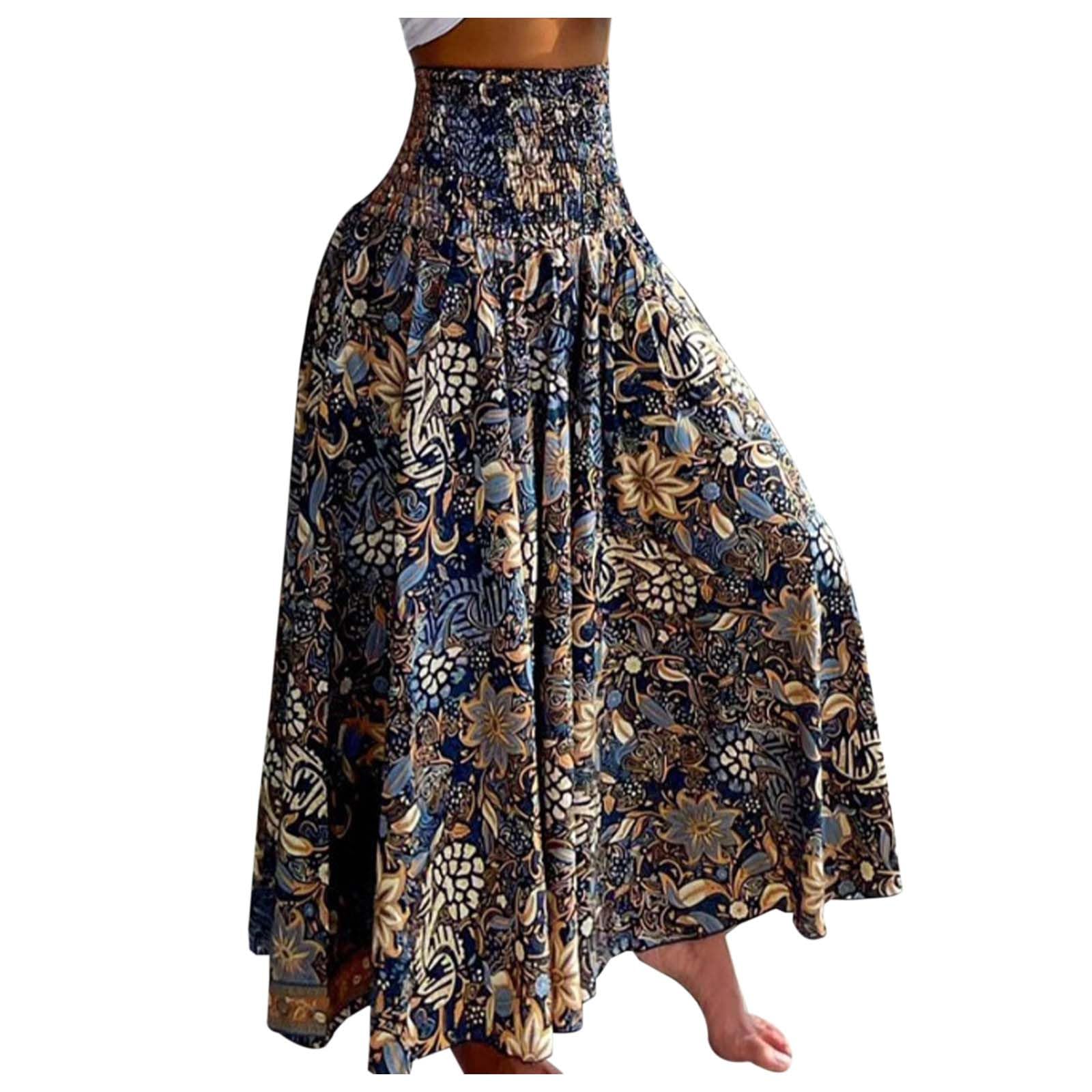 Womens Vintage Floral High Waist Wide Leg Pants Casual Loose Fit Trousers Womens Dress Leggings Pants