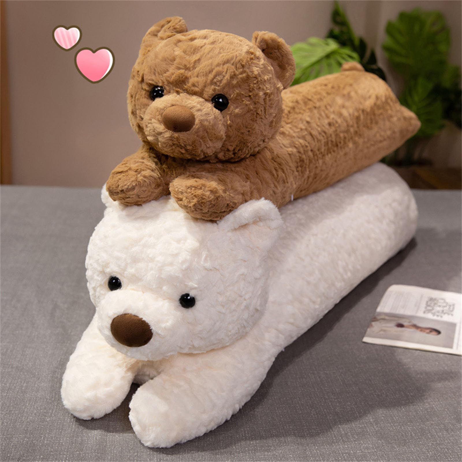 AMOSIJOY Weich Riesen Teddy Teddys Kuscheltier, Weighted Stuffed Animal Gewichtskuscheltier, GroßEr TeddybäR Als Geschenk FüR Geburtstag, Valentinstag Weihnachten (120cm,Milchweiß)