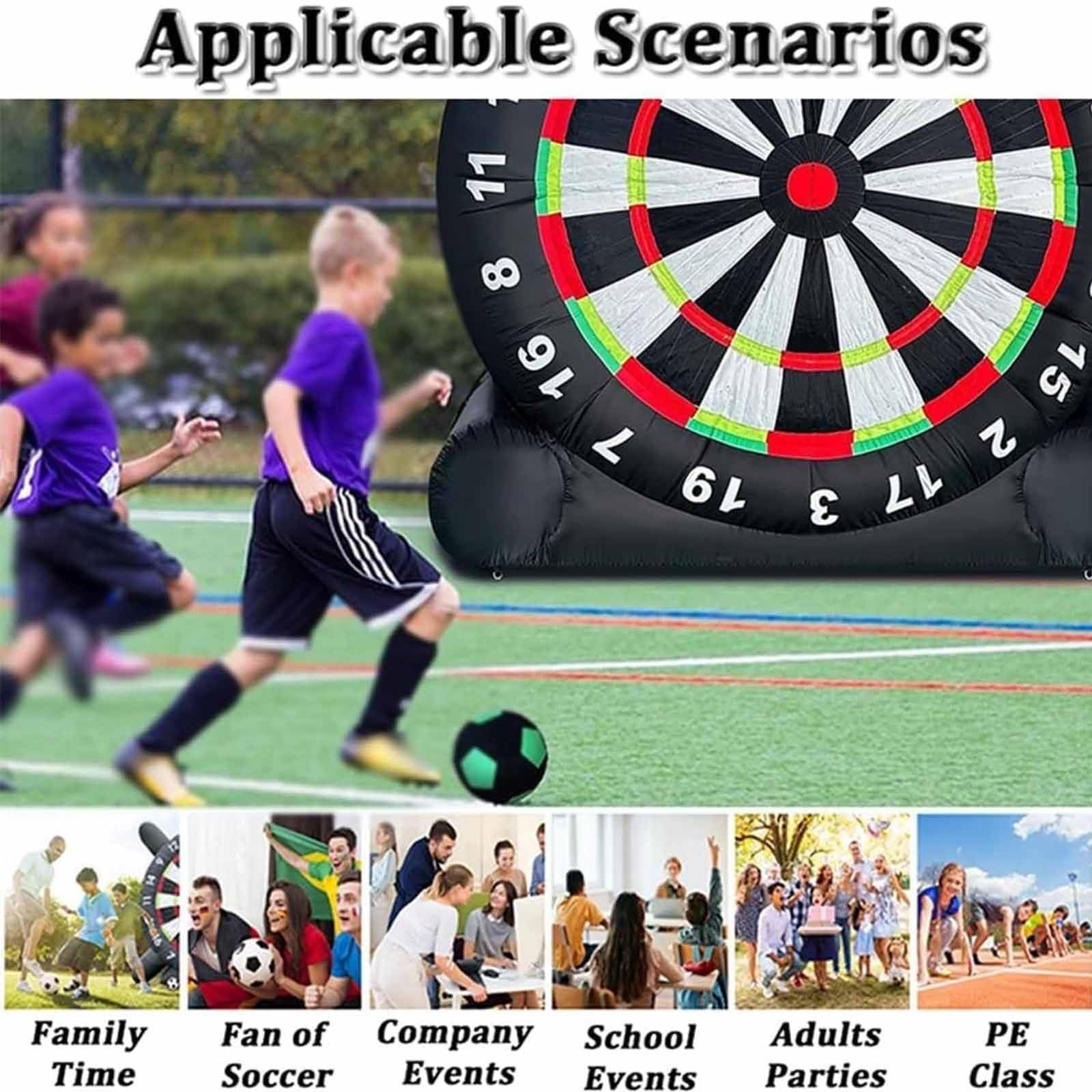 Gigante Interattivo Gonfiabile Sportivo da Calcio Bersaglio da Calcio per Freccette da Calcio Giochi da Tavolo per Divertenti Incontri Sportivi,con Soffiatore 370 W E 8 Palloni da Calcio