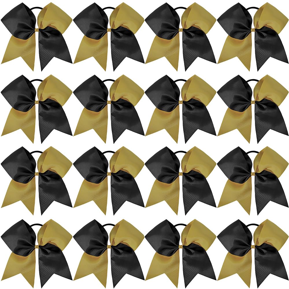16PCS 8" Large Cheer Hair Bows Ponytail Holder Elastic Band Handmade for Cheerleading Teen Girls College Sports