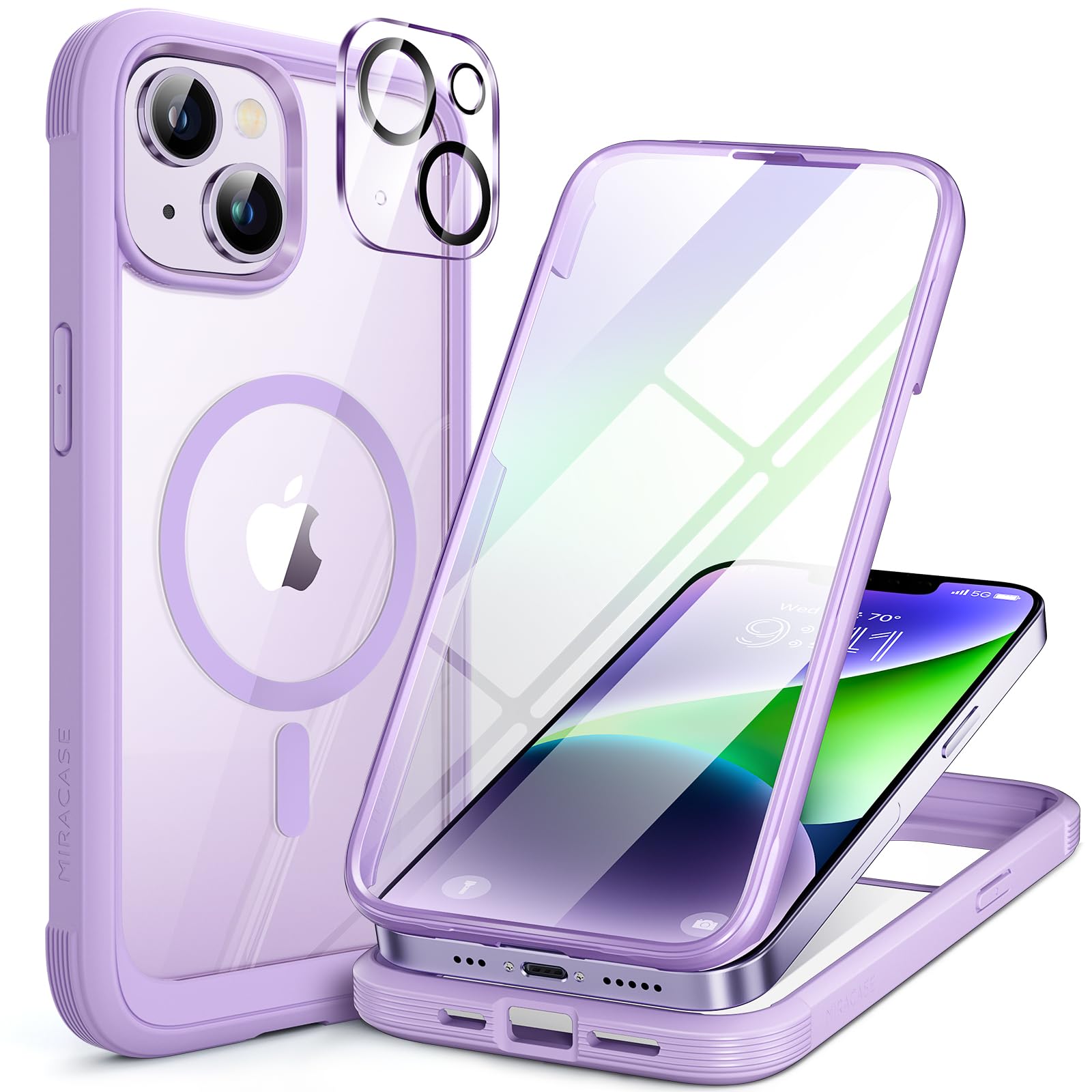 Miracase Magnetic Case for iPhone 17 Case, [Bubble Free] Built-in Glass Screen Protector+ [New Camera Control Button], Full Body Bumper Compatible with MagSafe, Drop Proof 17 Cover,6.3-inch (Black) — view 107