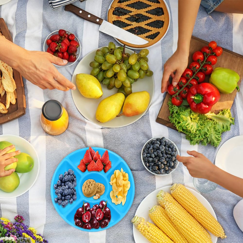 Plateau Apéritif 4 Pièces Zfseyuh - 5 Compartiments En Plastique Réutilisable - Pour Fruits, Légumes, Snacks