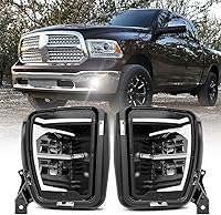 Vista 1 de Kit de Ensamblaje de Luces Antiniebla LED DRL de Repuesto Compatible con Dodge Ram 1500 2013 2014 2015 2016 2017 2018 y 2019 2020 Modelo Classic