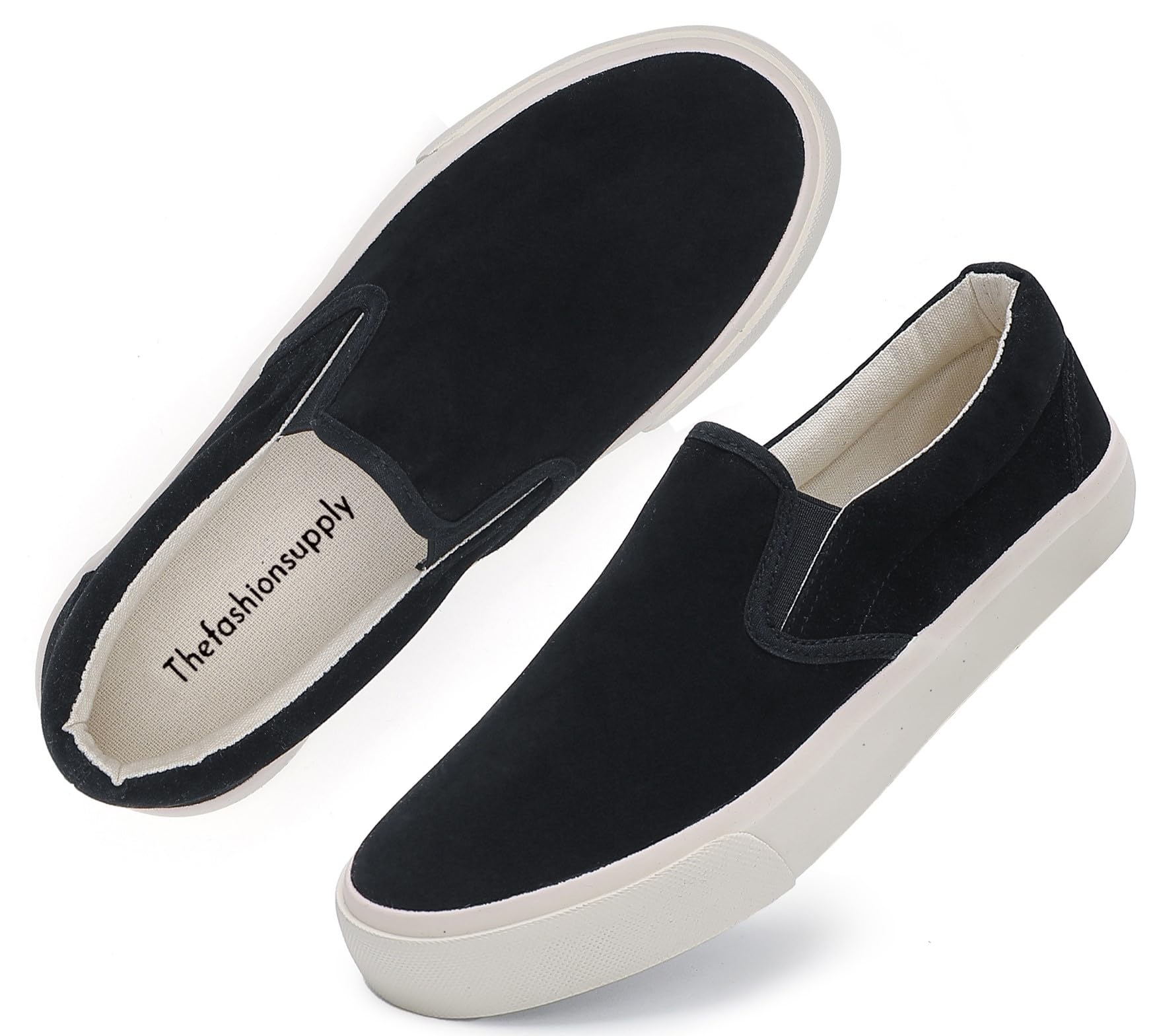 Emma Shoes Low-Top Slip Ons Women's Fashion Sneakers Casual Canvas Sneakers for Women Comfortable Flats Breathable Padded Insole Slip on Sneakers