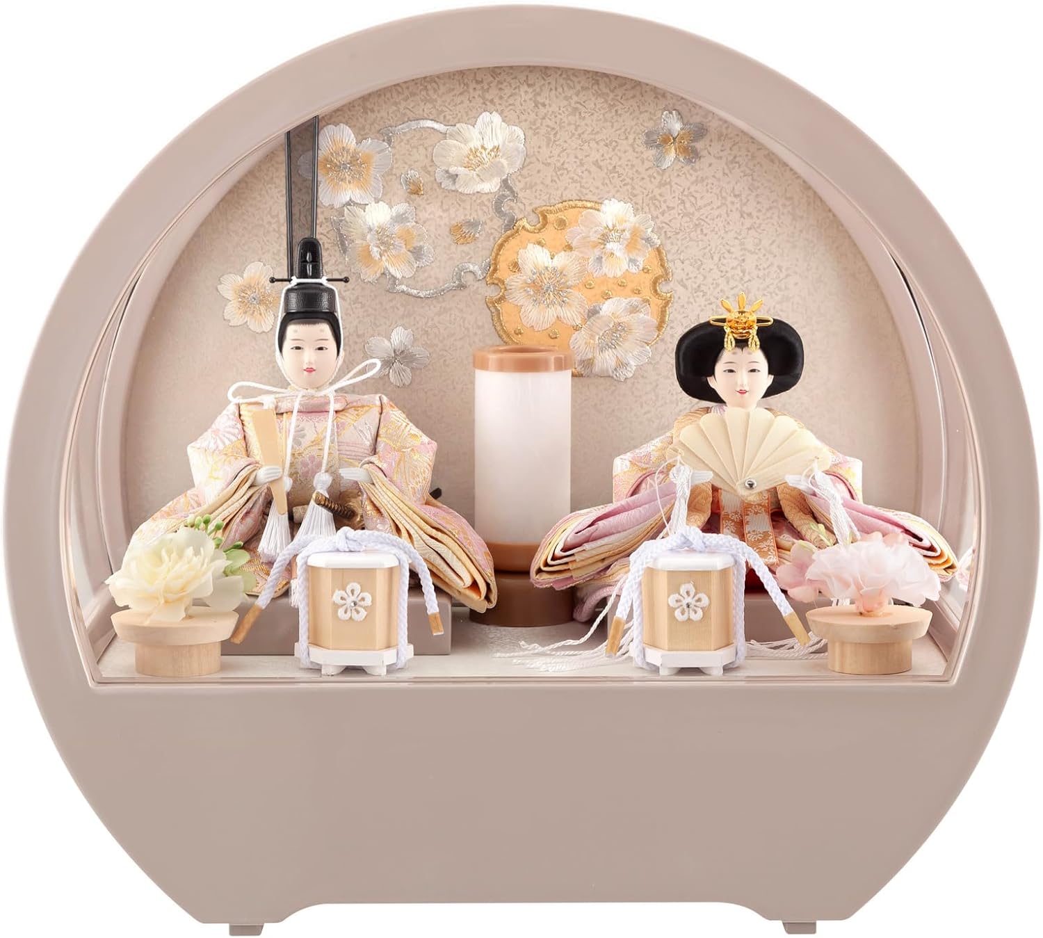 雛人形 コンパクト ちりめん ひな人形 桃花台飾り5人揃い ひな人形