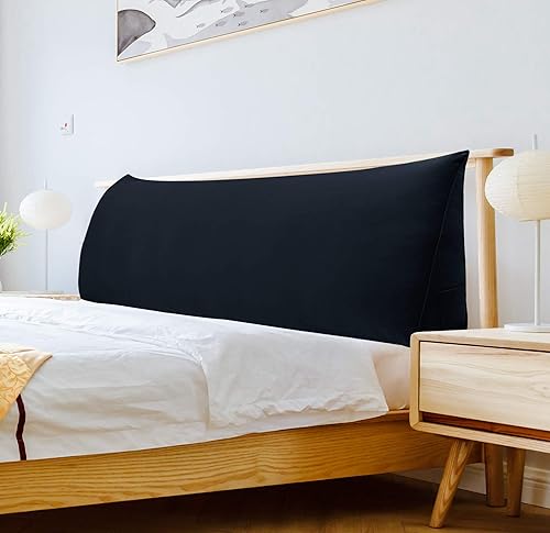 Miniatura 7 de WOWMAX Almohada de lectura triangular con cuña y posicionadores corporales, cojín de apoyo grande para cabecera de día, cama litera con funda