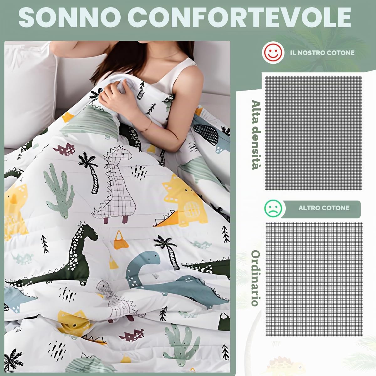 FANSU Copriletto Trapuntato 170x200cm, Microfibra Copriletto Matrimoniale, Tema dei Dinosauri Trapunta Matrimoniale, Primaverile Estivo Reversibile Trapunta Leggero Elegante