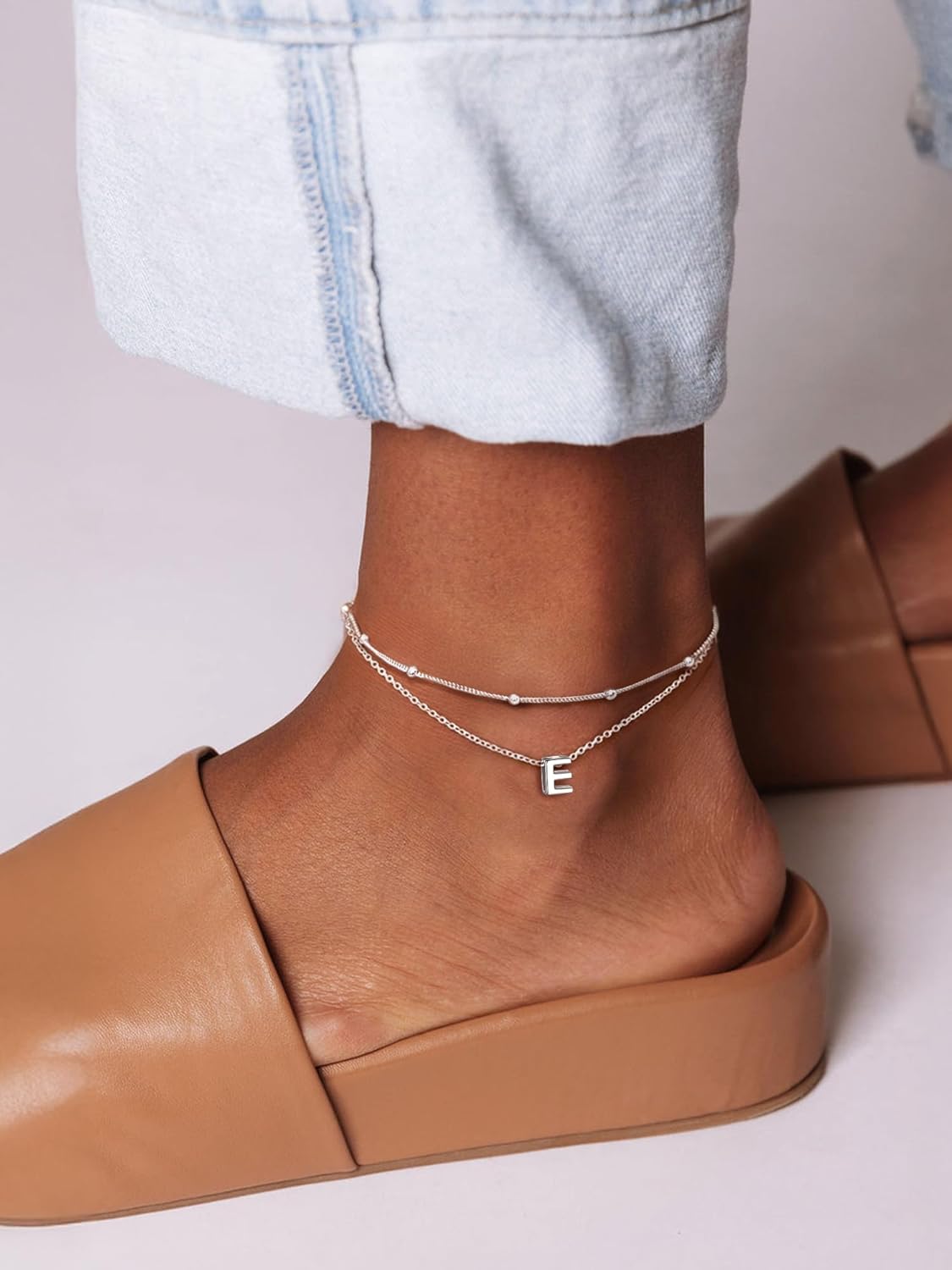 ChicSilver Ankle Bracelets for Women Waterproof, 925 Sterling Silver Initial Anklets for Women, Adjustable Dainty Layered Anklet Beach Jewelry for Women Mom Wife Friend - Image 8