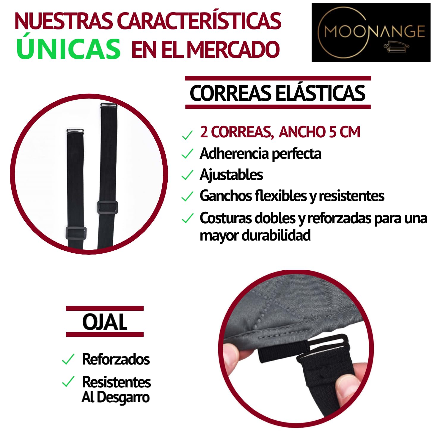 Moonange - Funda para Sofá de 3 Plazas - Asiento de 165 cm - Impermeable, Reversible y Antimanchas - Protector de Muebles Antideslizante y Resistente a los Arañazos - Color Beige