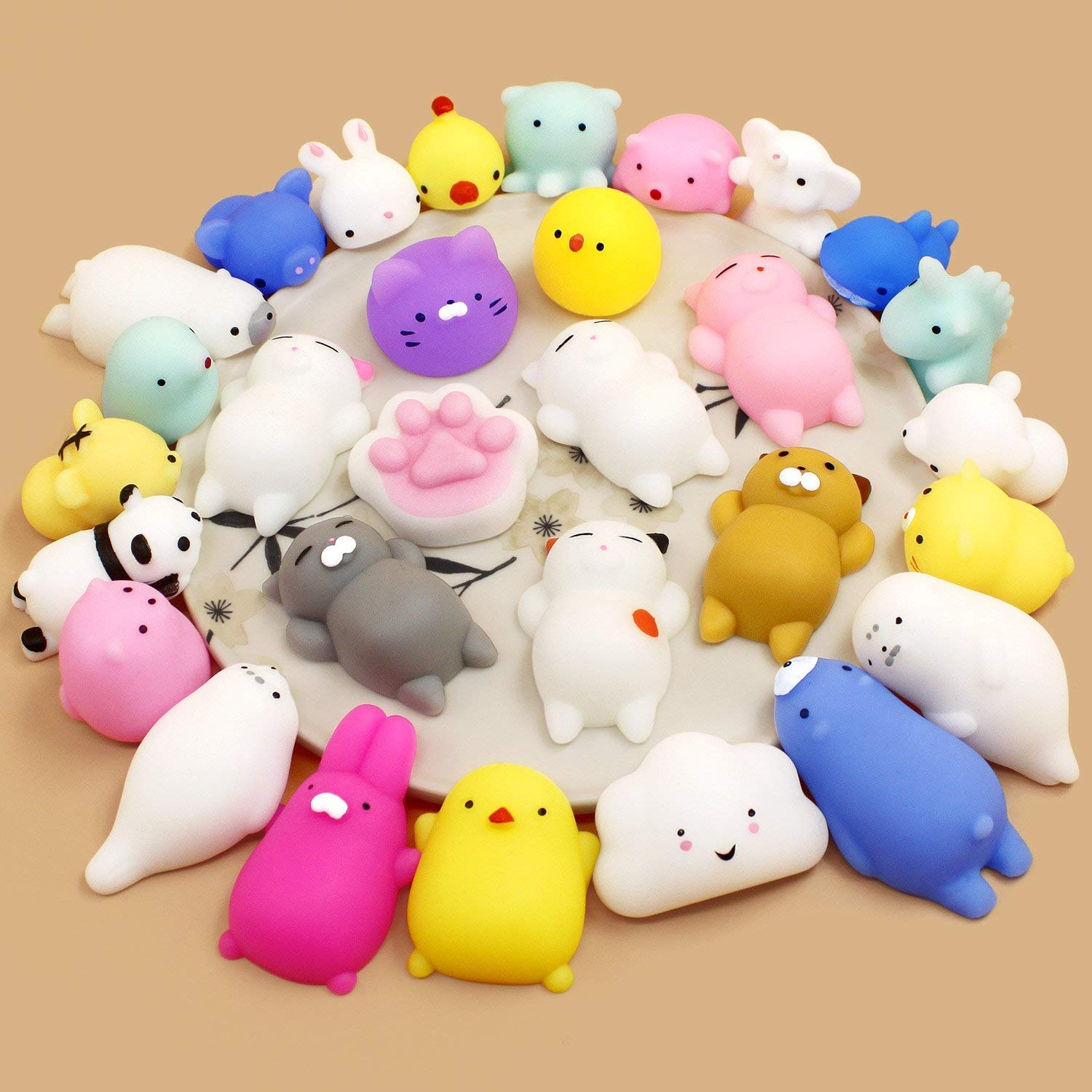 AIMEDYOU 16 Pcs Mochi Squishy Toys Mini Squishy Animal Squishies Party Favors for Kids Kawaii Squishy Squeeze Toy