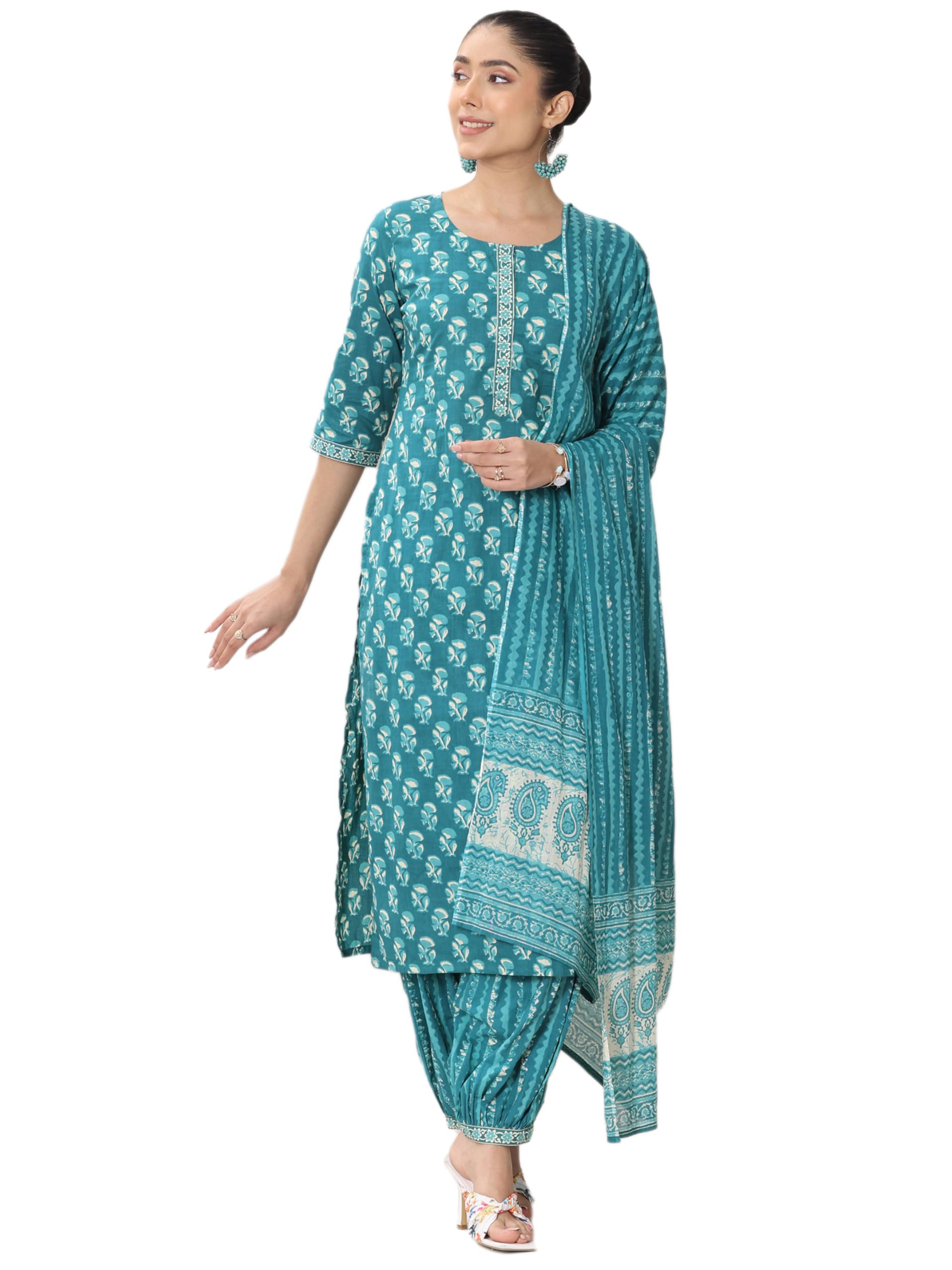 Printed Cotton Straight Kurta With Salwar and Dupatta-image-20